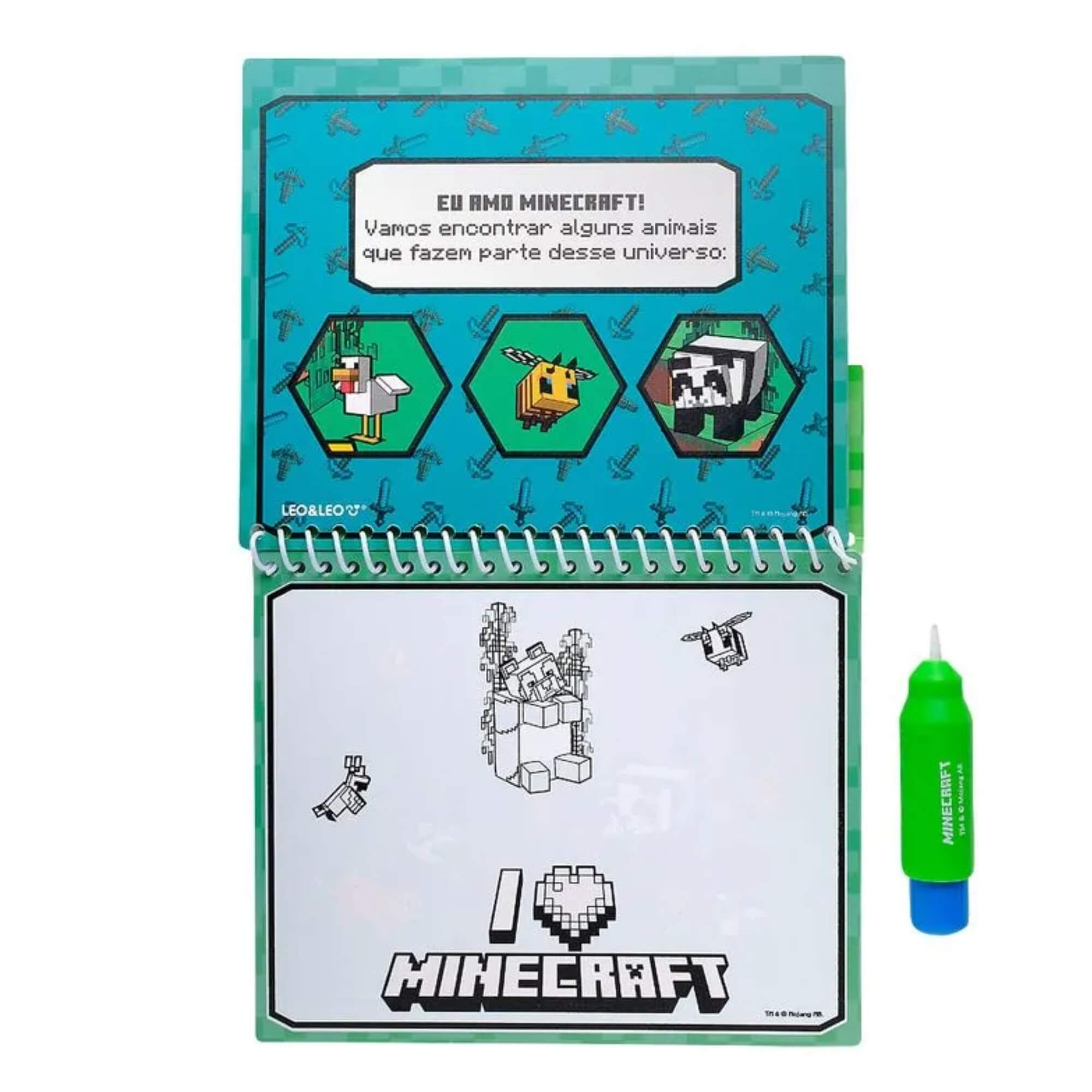 Livro de Colorir com Água Minecraft Oppbag Leo&Leo Leonora - 10653