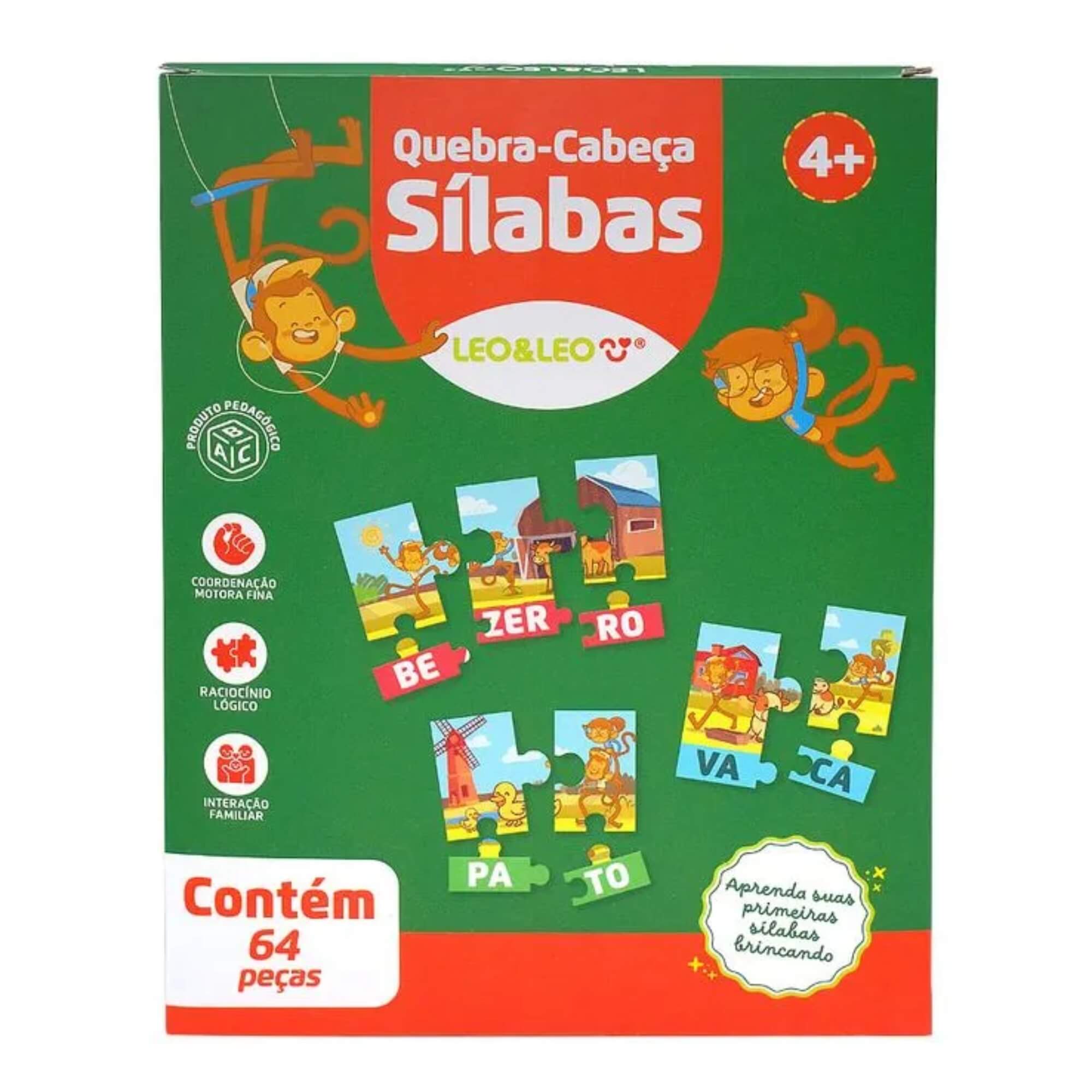 Quebra-Cabeça Sílabas 64 Peças Leo&Leo Leonora - 10640