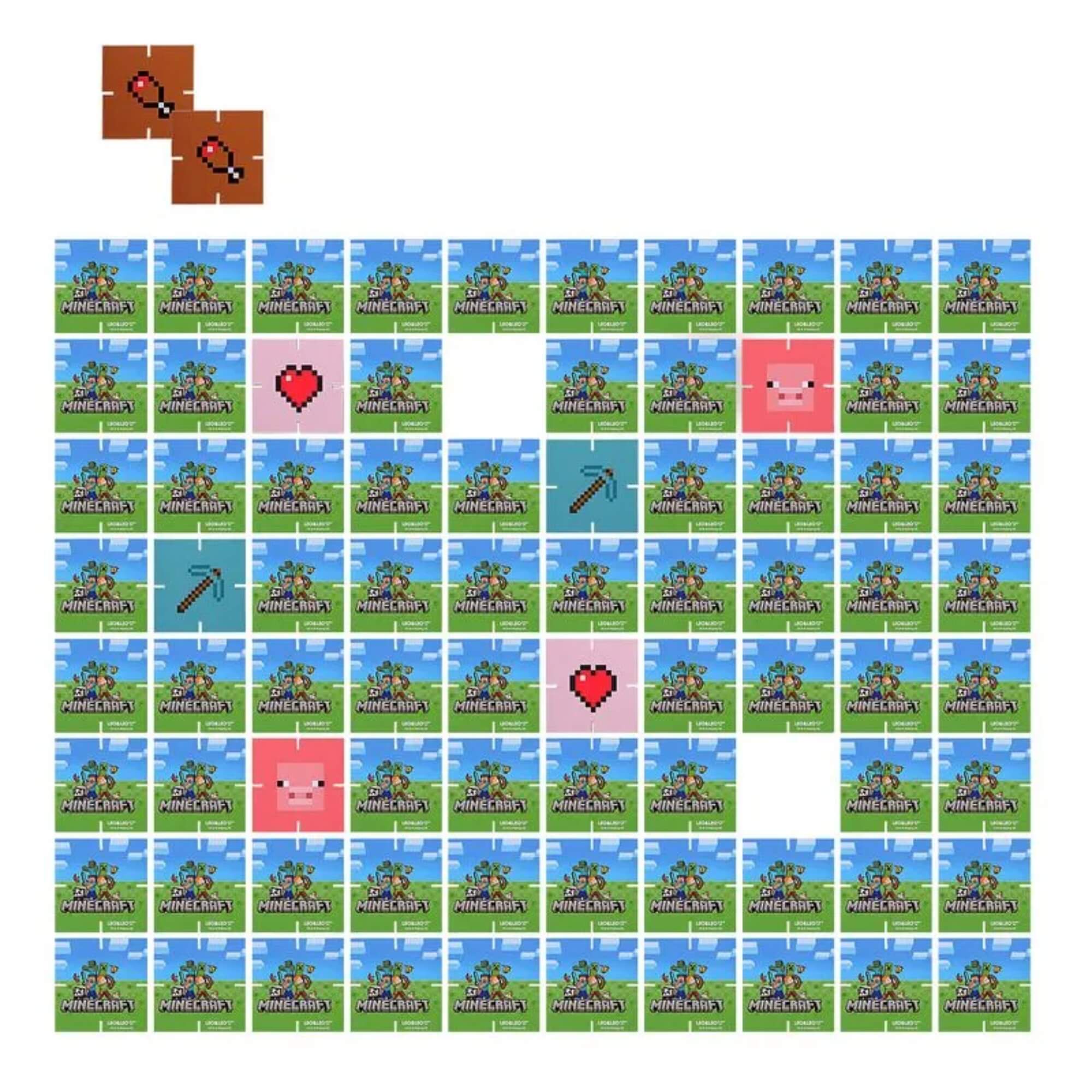 Jogo da Memória 2 em 1 Torre Minecraft 48 Peças Caixa Leo&Leo Leonora - 10657