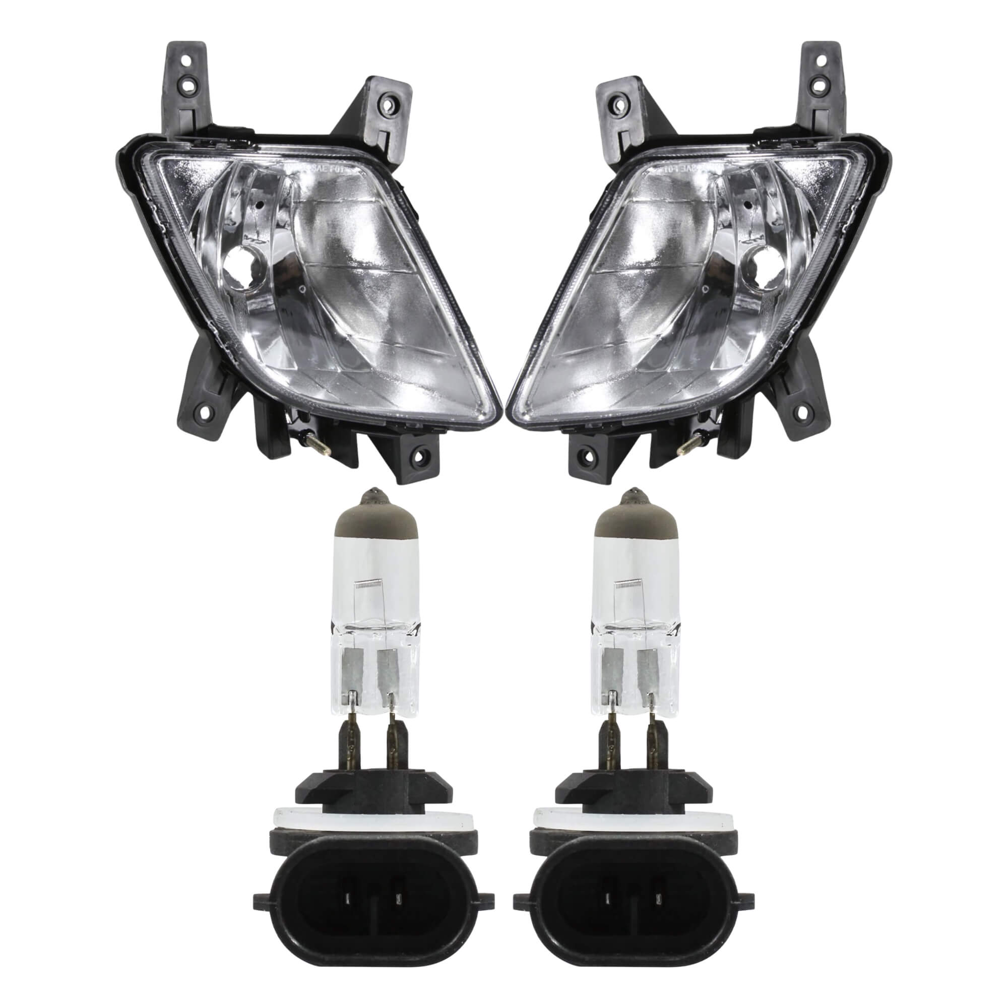 COMP Kit Par Farol Auxiliar Sportage 2011 a 2014 LD + LE + Par de Lâmpada Halógena H27