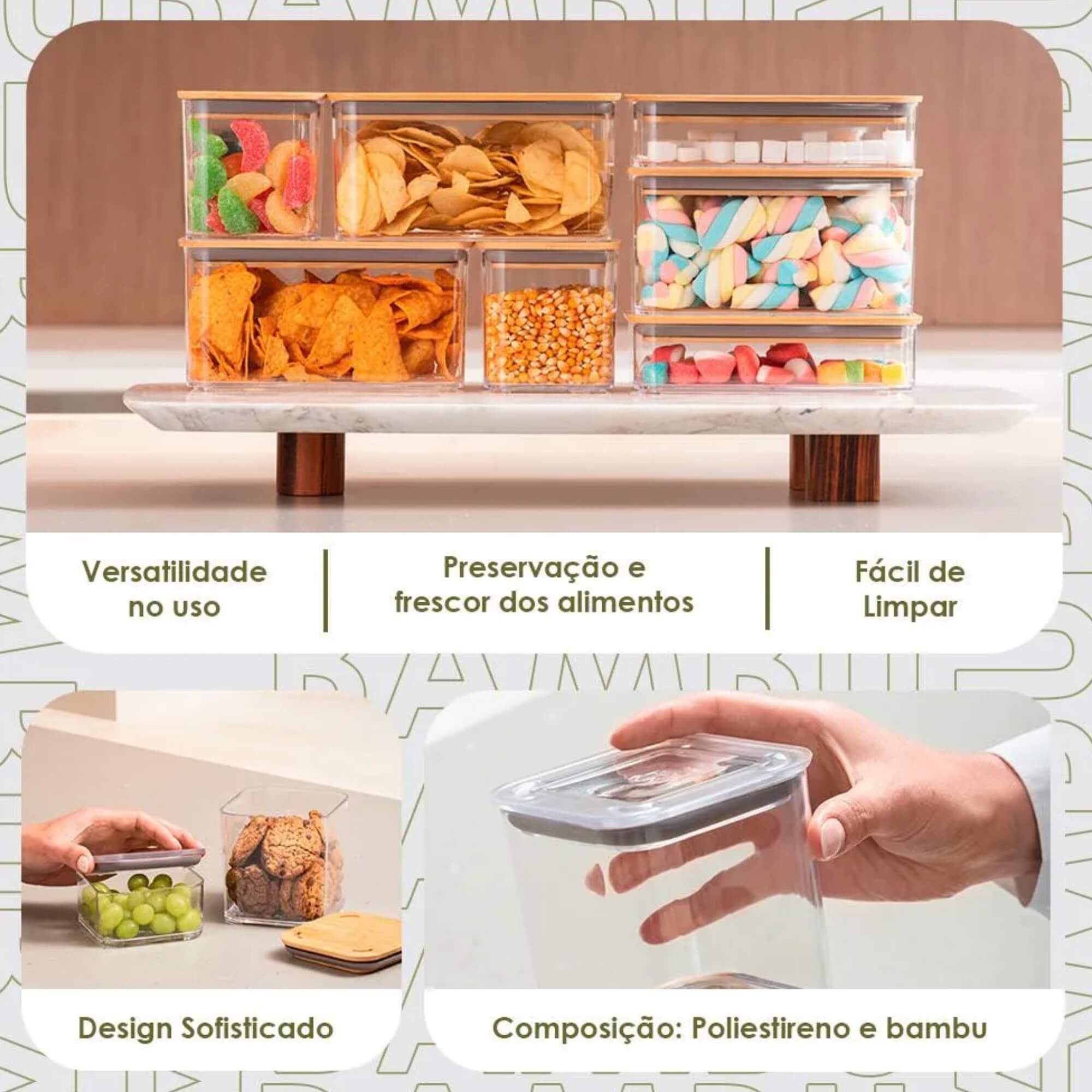 COMP Kit Organizador 2 Potes Herméticos 230ml Cada Brinox