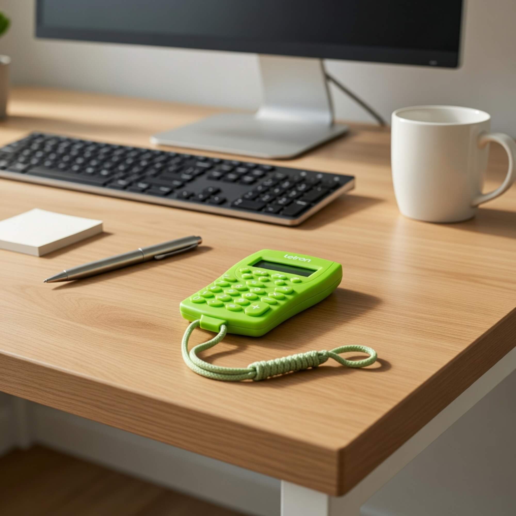 VAR Calculadora de Bolso 8 Dígitos com Cordão e Bateria (Escolha) Cor:Verde