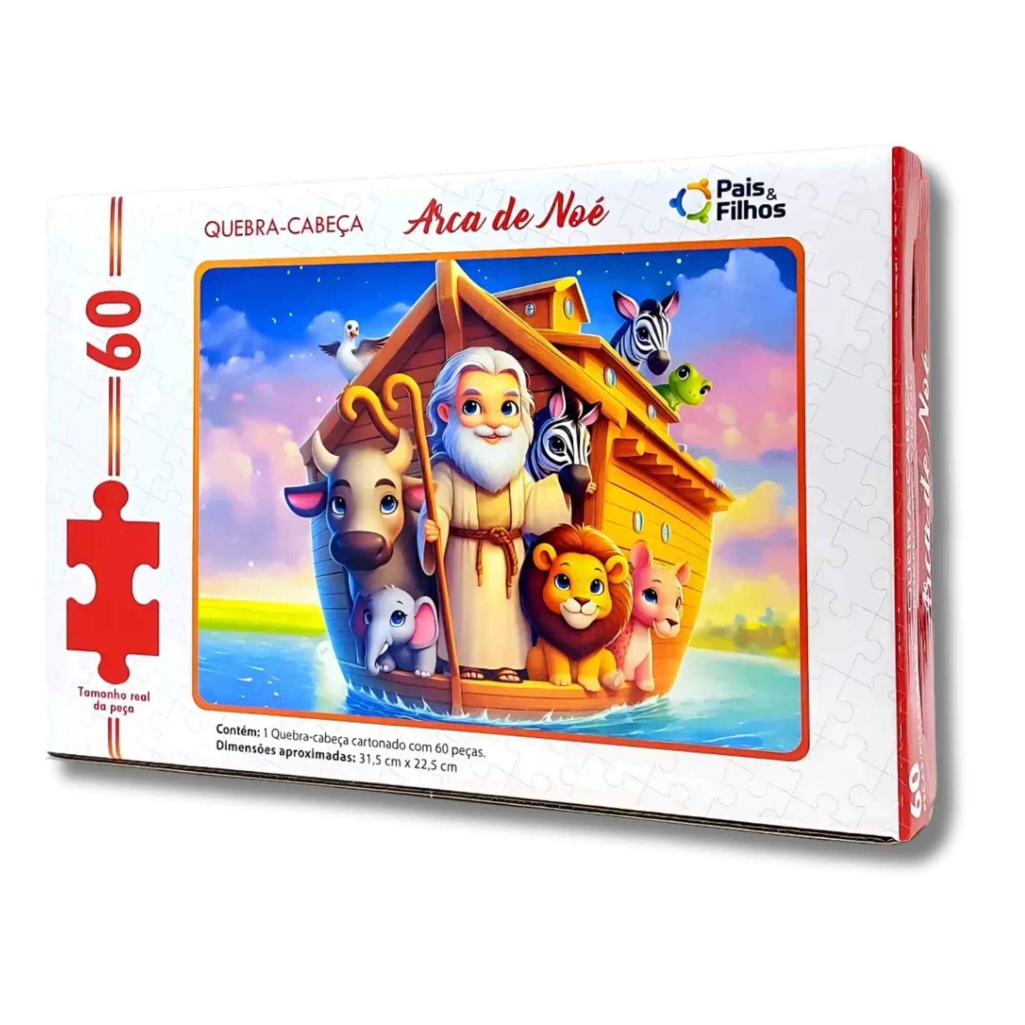 Quebra-Cabeça Arca de Noé 60 Peças Pais e Filhos - 2857-1
