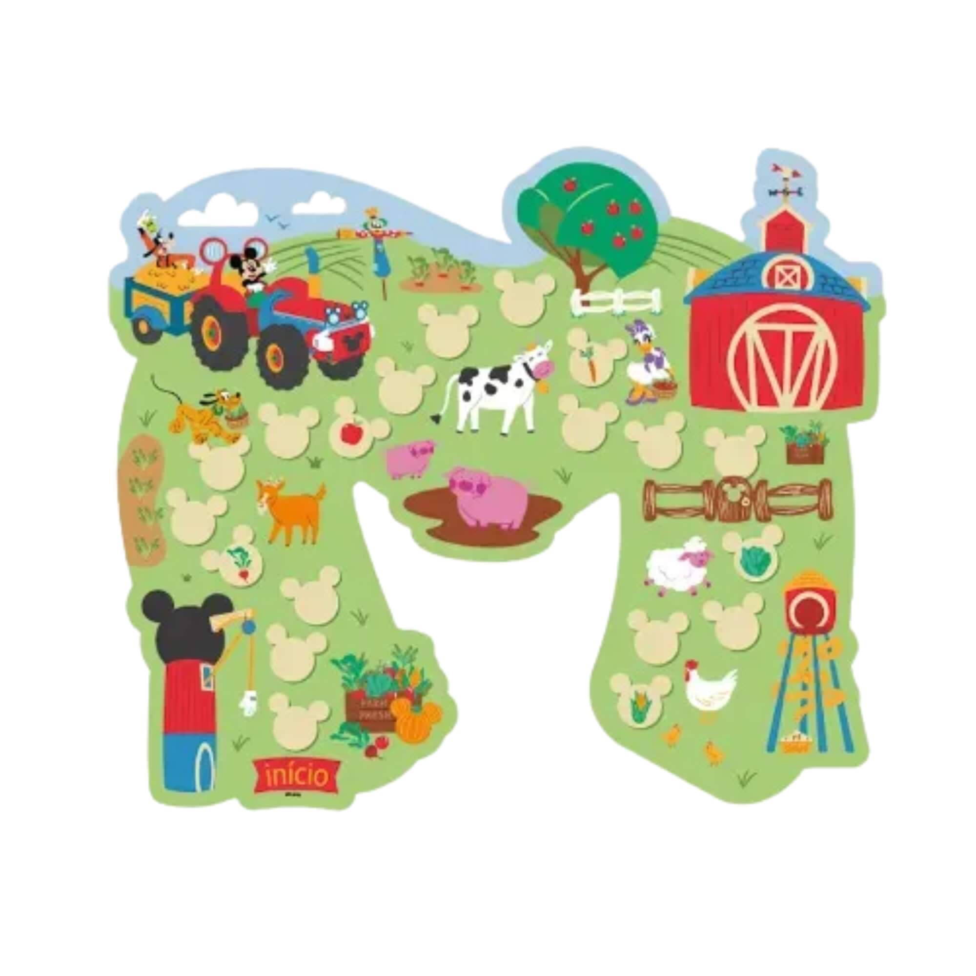 Jogo de Tabuleiro Diversão na Fazenda Mickey Pais e Filhos - 793595-1