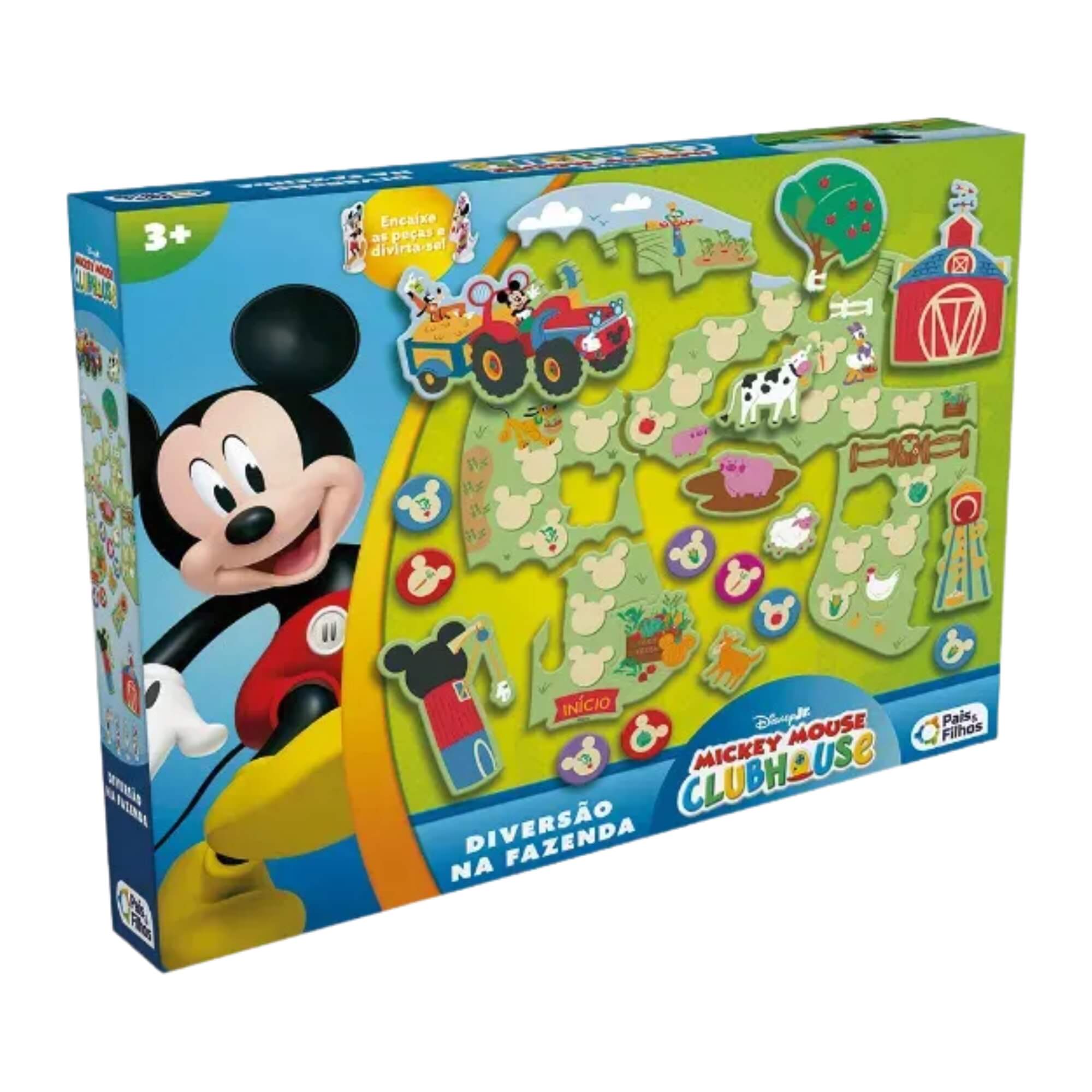 Jogo de Tabuleiro Diversão na Fazenda Mickey Pais e Filhos - 793595-1