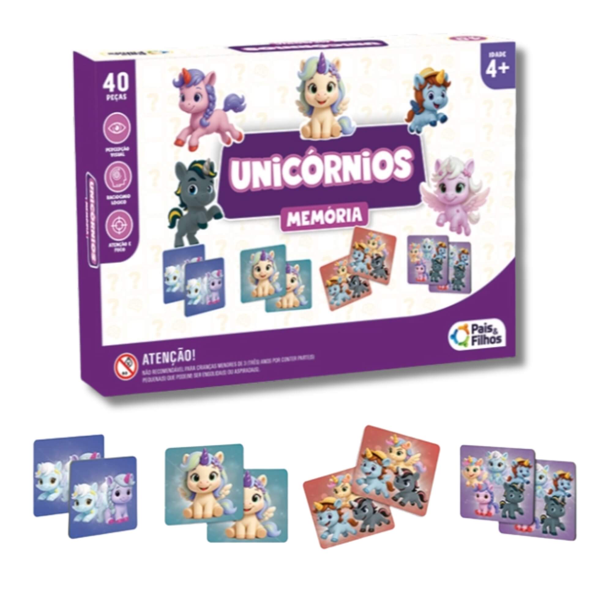 Jogo da Memória Unicórnios Pais e Filhos - 793600-1