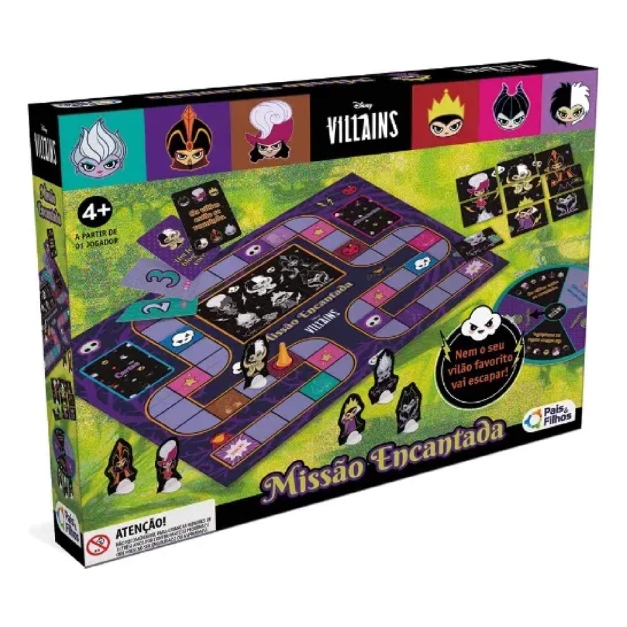 Jogo de Tabuleiro Missão Encantada Vilões da Disney Pais e Filhos - 793816