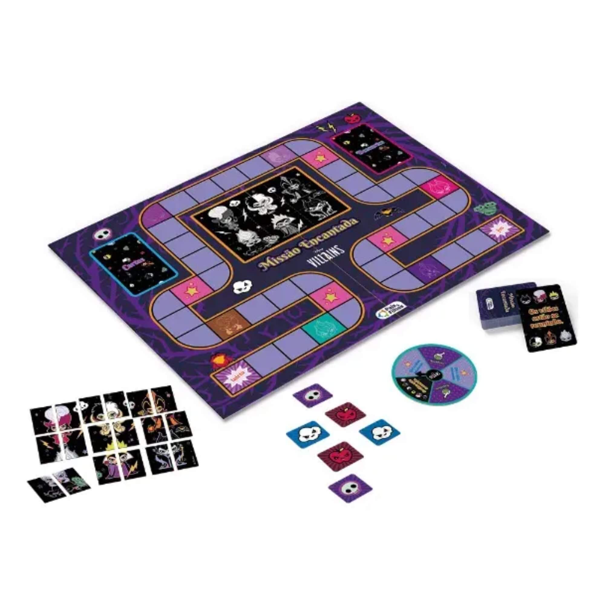 Jogo de Tabuleiro Missão Encantada Vilões da Disney Pais e Filhos - 793816