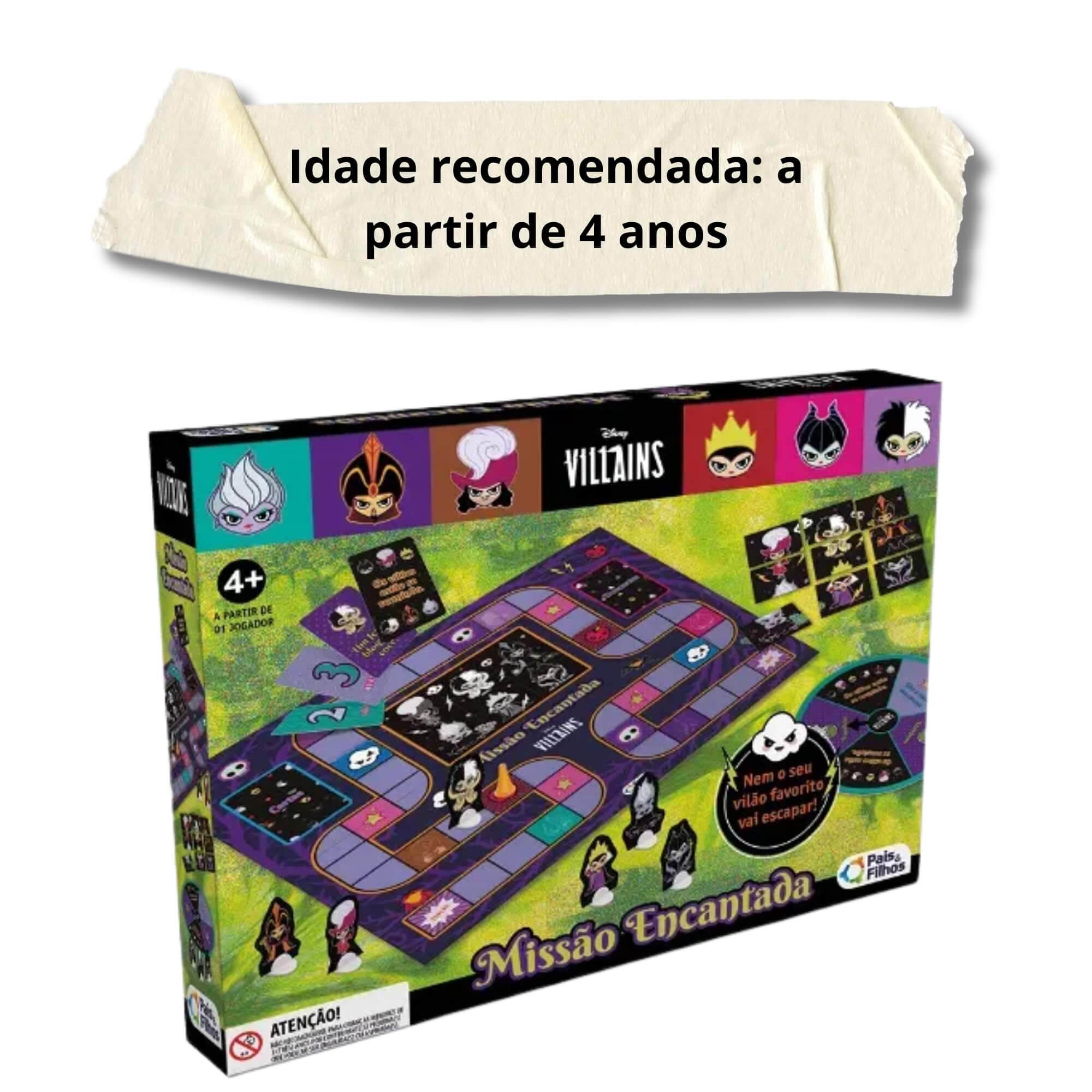 Jogo de Tabuleiro Missão Encantada Vilões da Disney Pais e Filhos - 793816