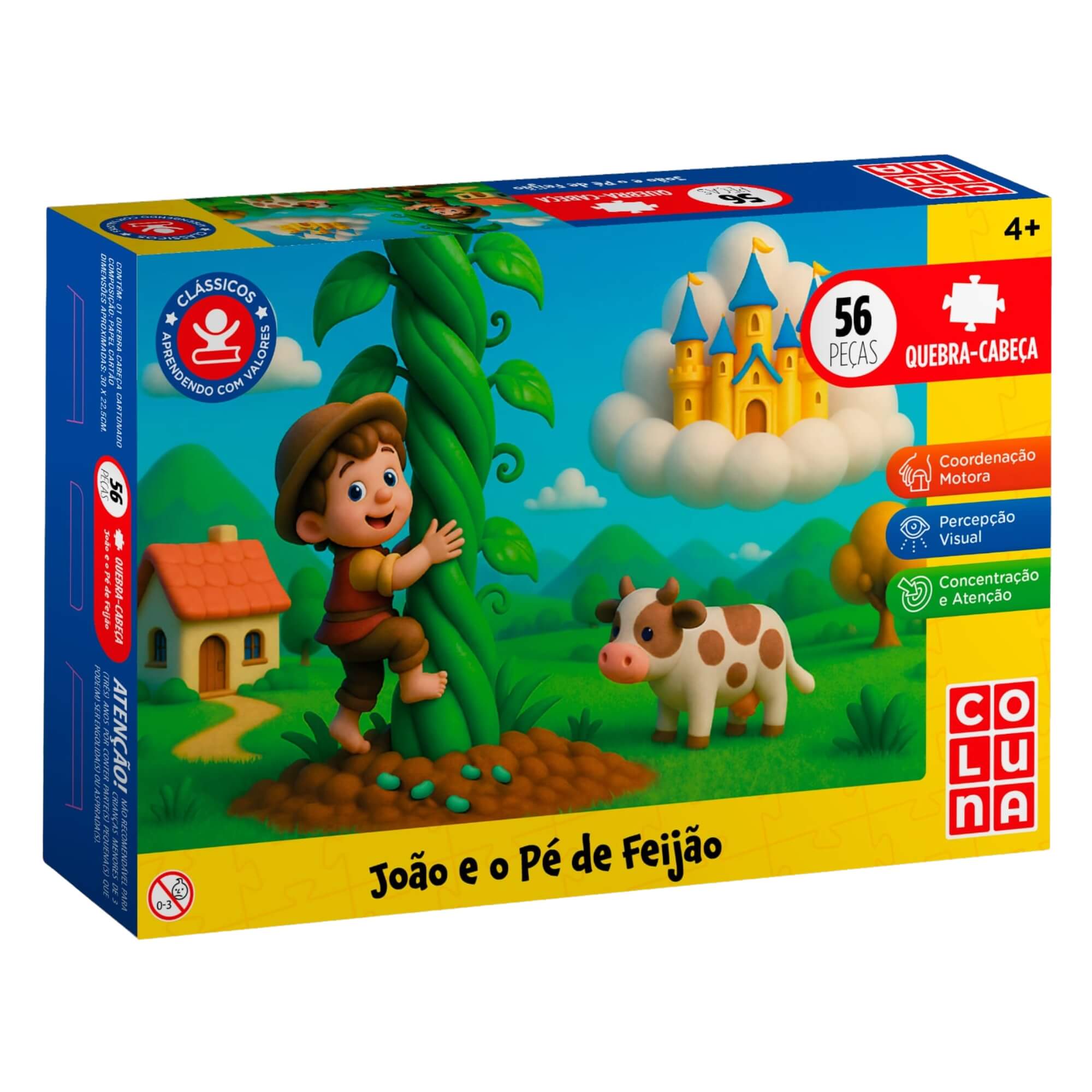 Jogo Quebra Cabeça 56 Peças João e o Pé de Feijão Pais e Filhos - 793978