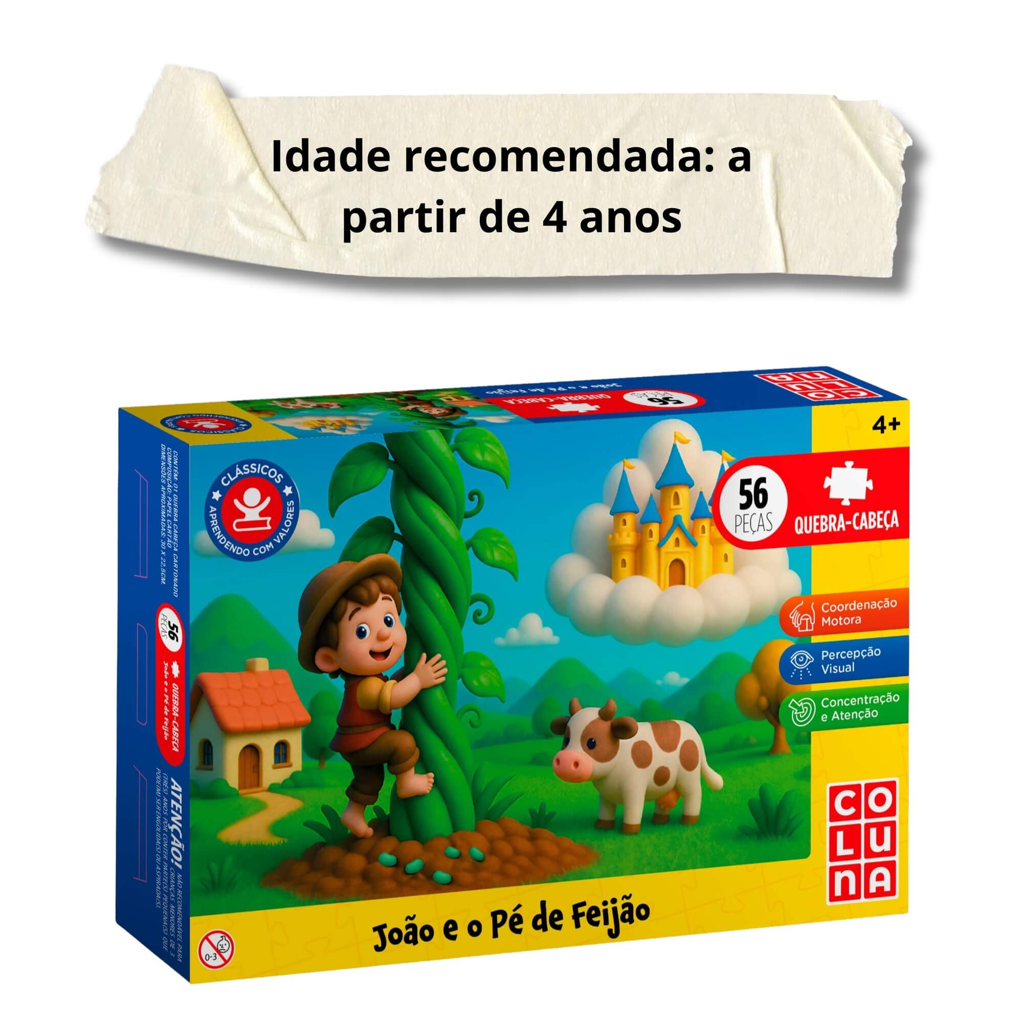 Jogo Quebra Cabeça 56 Peças João e o Pé de Feijão Pais e Filhos - 793978