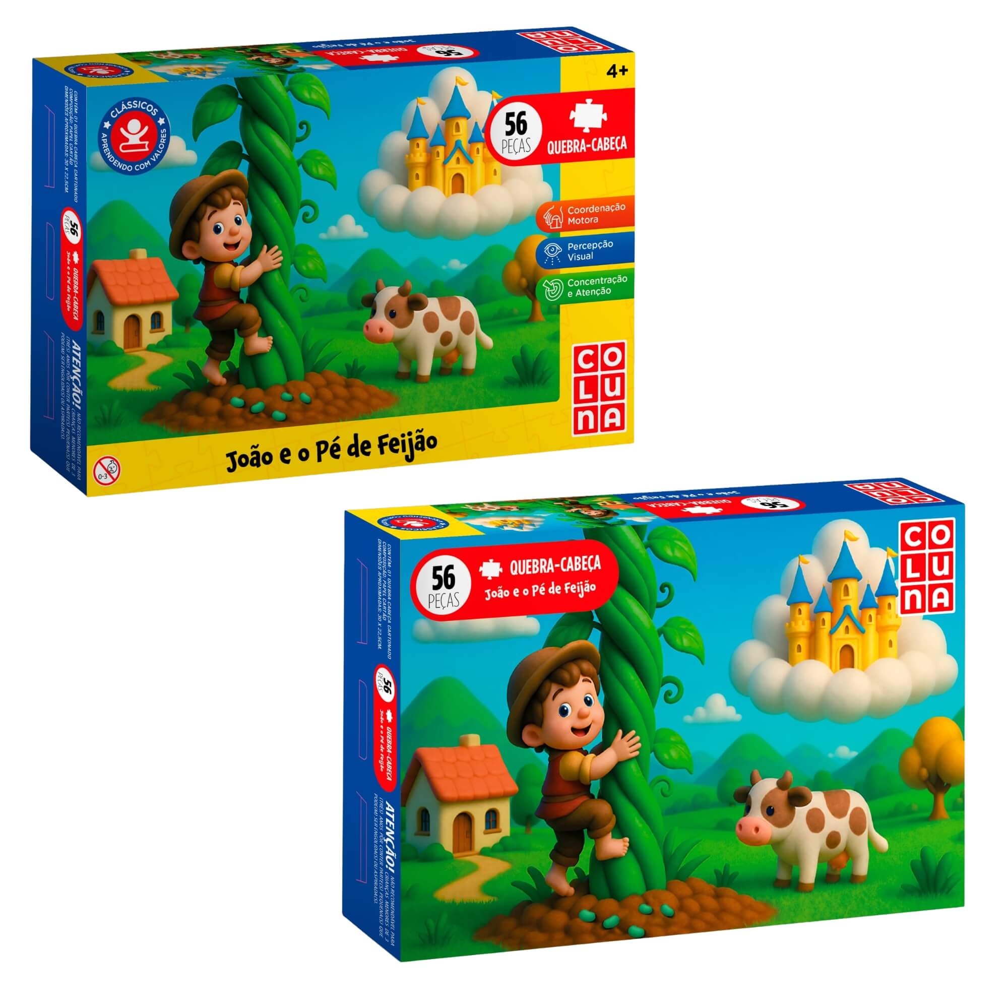 Jogo Quebra Cabeça 56 Peças João e o Pé de Feijão Pais e Filhos - 793978