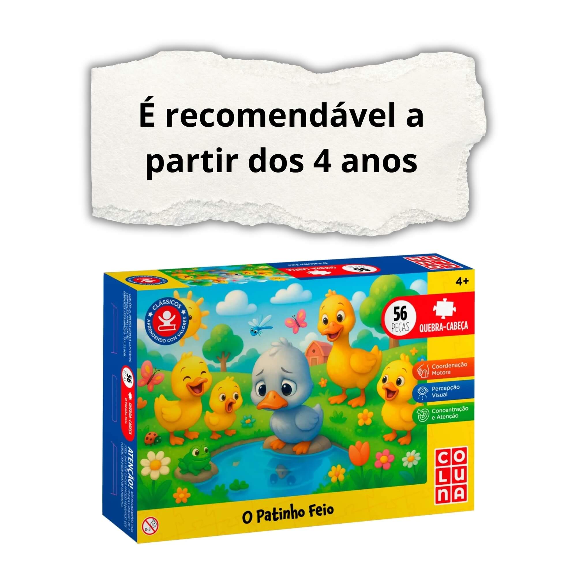 Jogo Quebra Cabeça 56 Peças O Patinho Feio Pais e Filhos - 793979