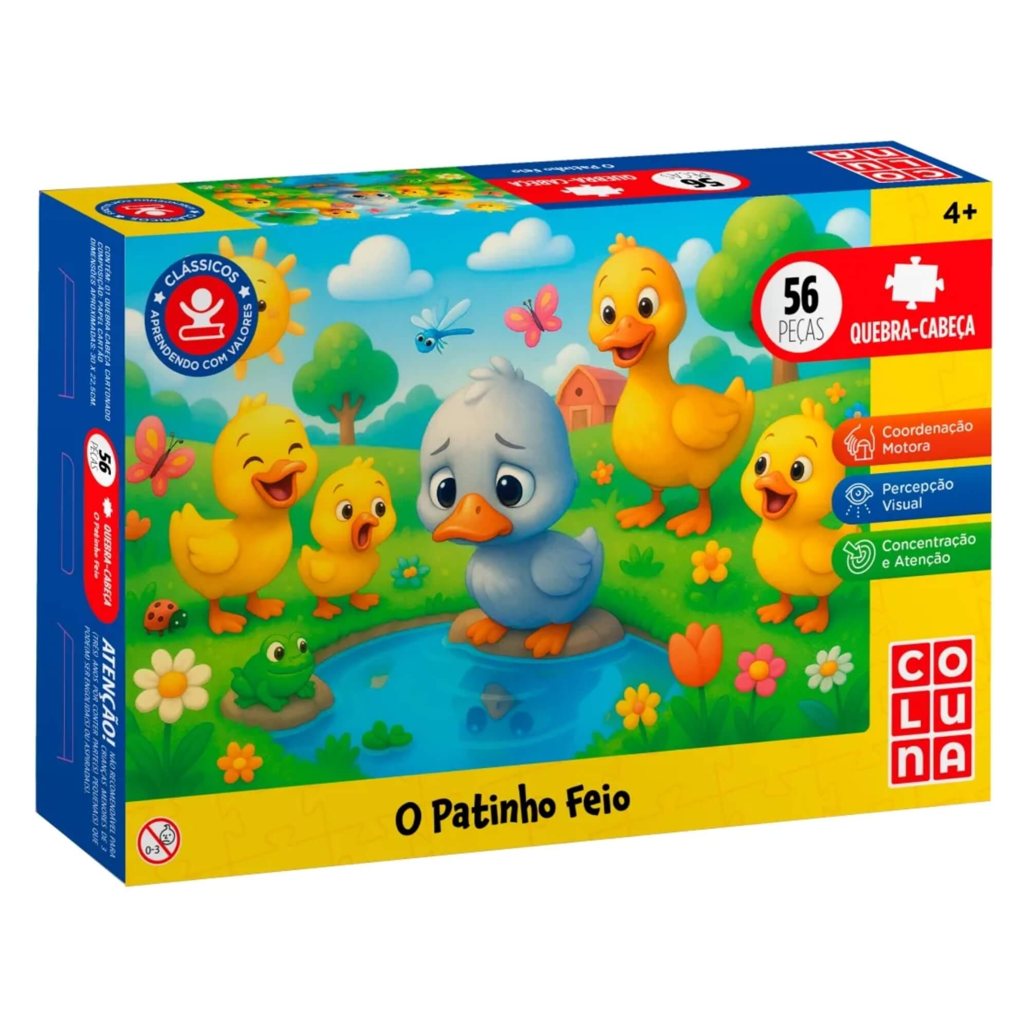 Jogo Quebra Cabeça 56 Peças O Patinho Feio Pais e Filhos - 793979