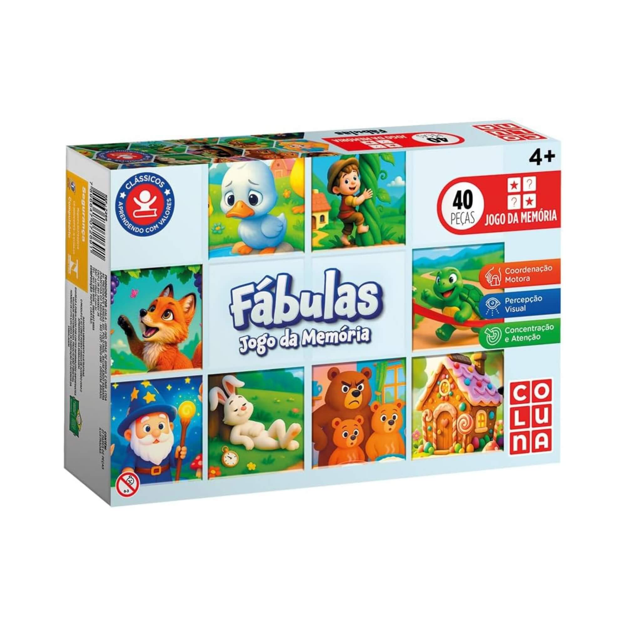 Jogo da Memória Fábulas 40 peças Pais e Filhos - 793987-1