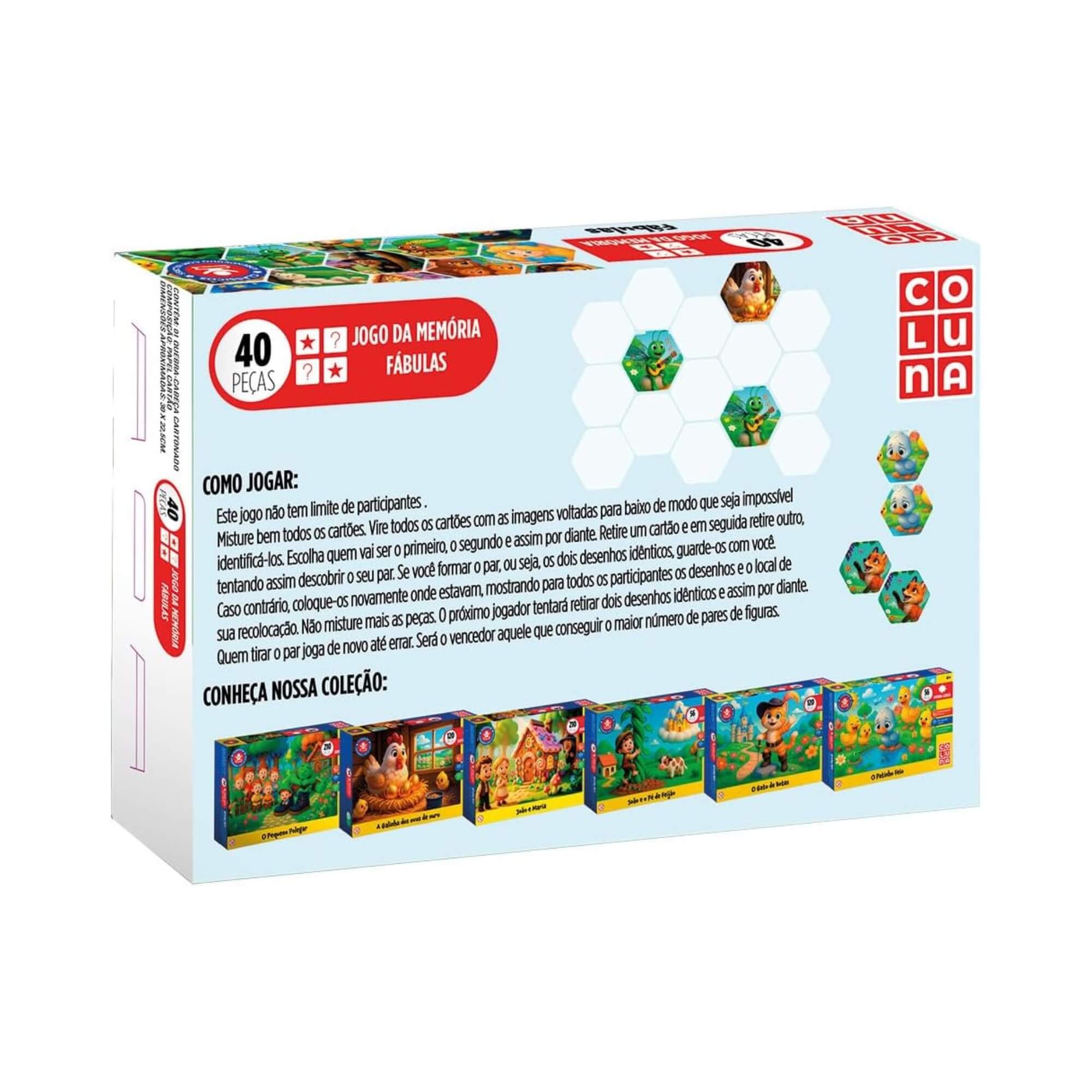 Jogo da Memória Fábulas 40 peças Pais e Filhos - 793987-1