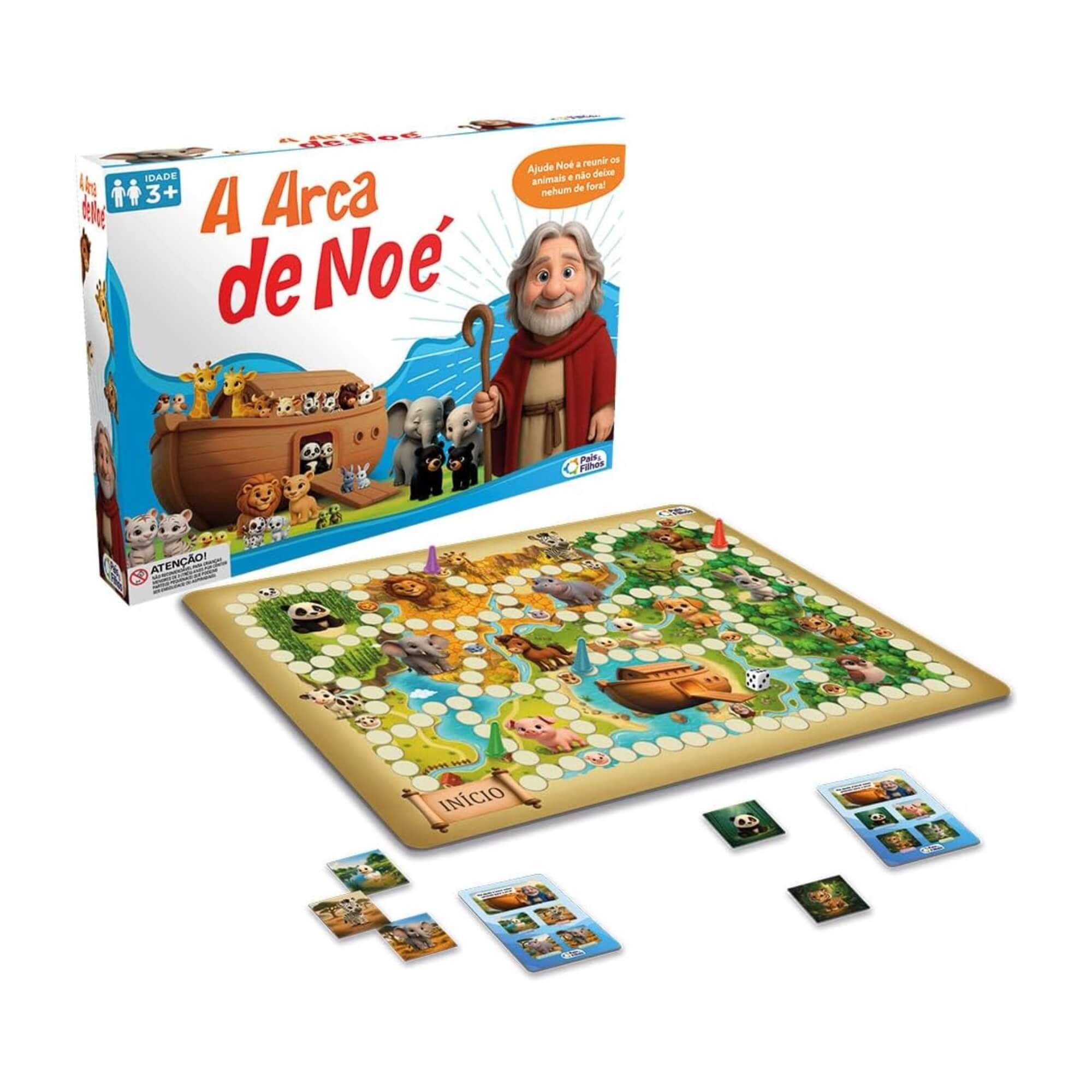 Jogo de Tabuleiro Educativo Infantil A Arca de Noé Pais e Filhos - 793988-1