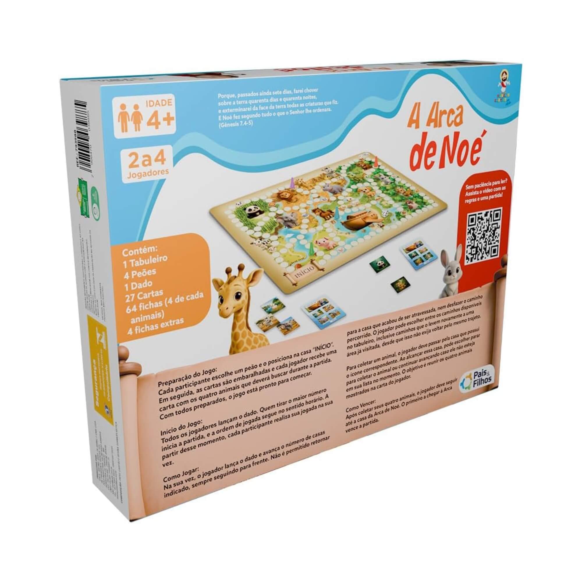 Jogo de Tabuleiro Educativo Infantil A Arca de Noé Pais e Filhos - 793988-1