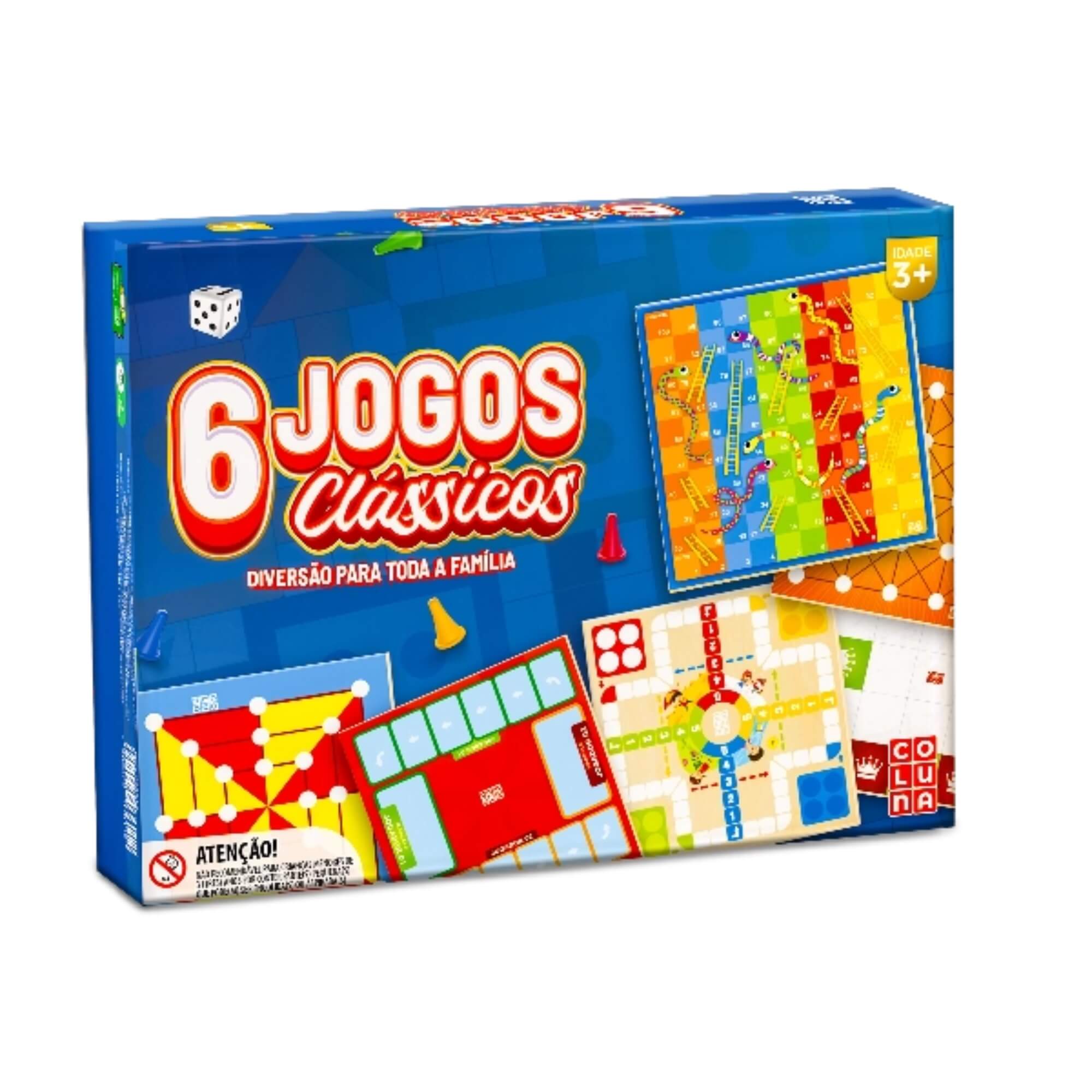 Kit Jogos de Tabuleiro 6 Jogos Clássicos Pais e Filhos - 794010-1
