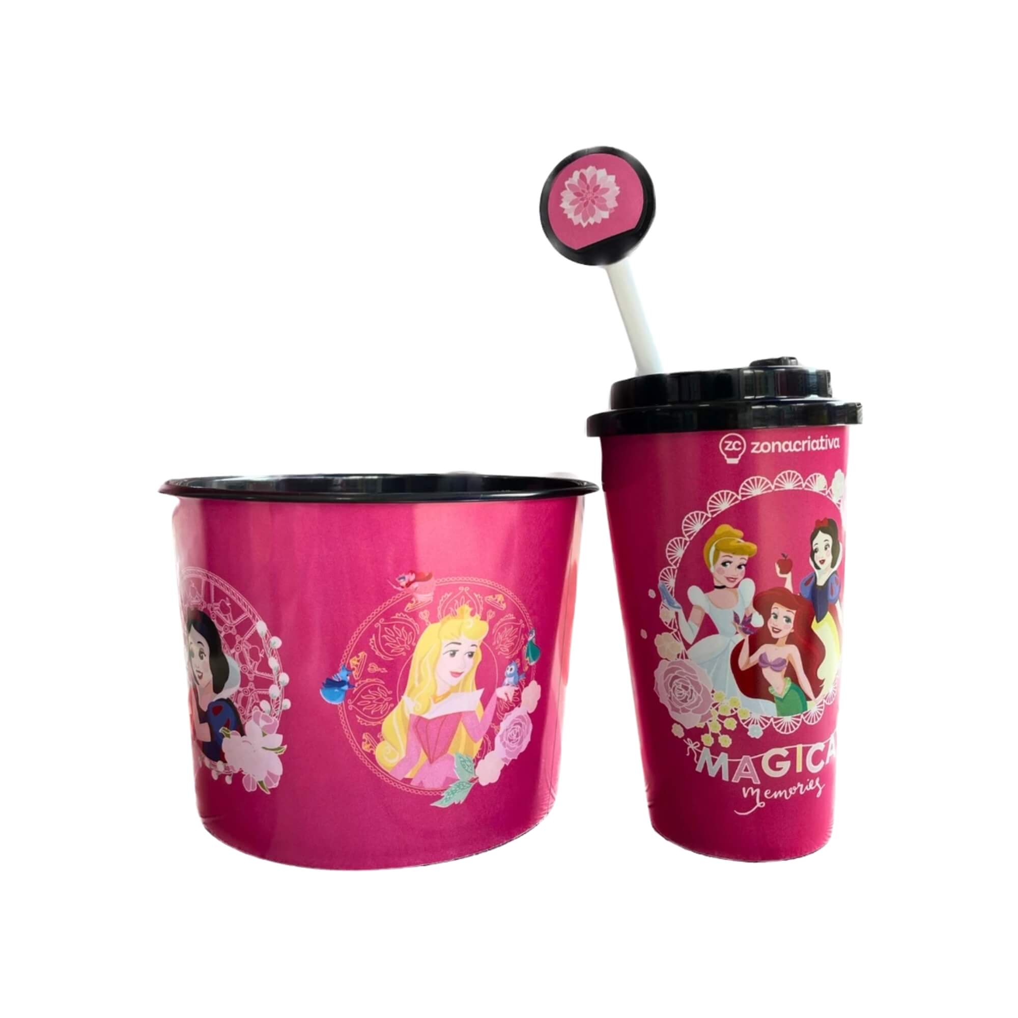 Kit Almofada Pipoca Infantil Fibra Veludo Princesas Zona Criativa - 10065182
