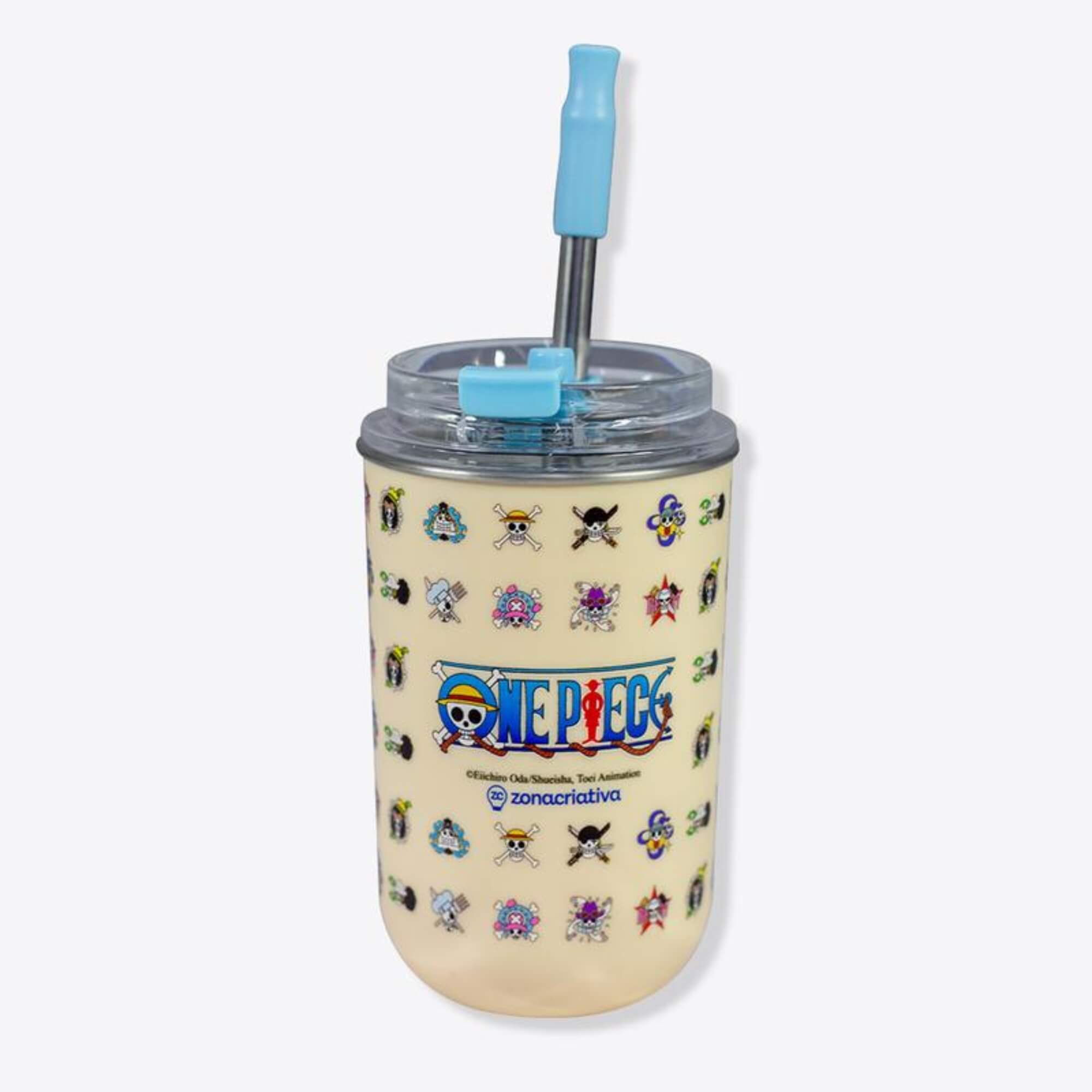 Copo Neo com Canudo 300ml One Piece Mugiwara Zona Criativa - 10026009