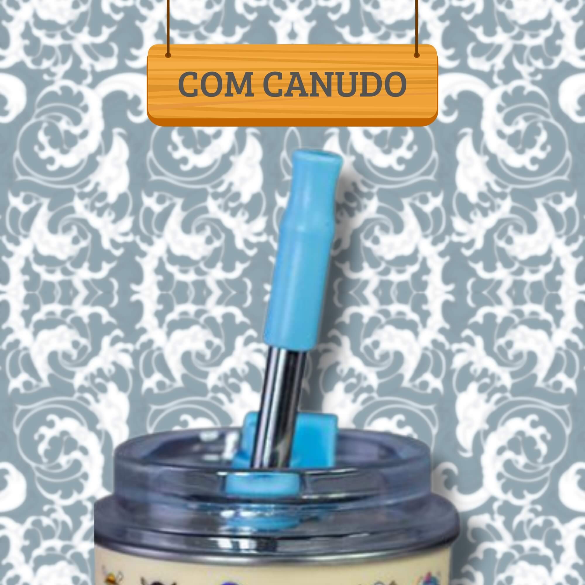 Copo Neo com Canudo 300ml One Piece Mugiwara Zona Criativa - 10026009