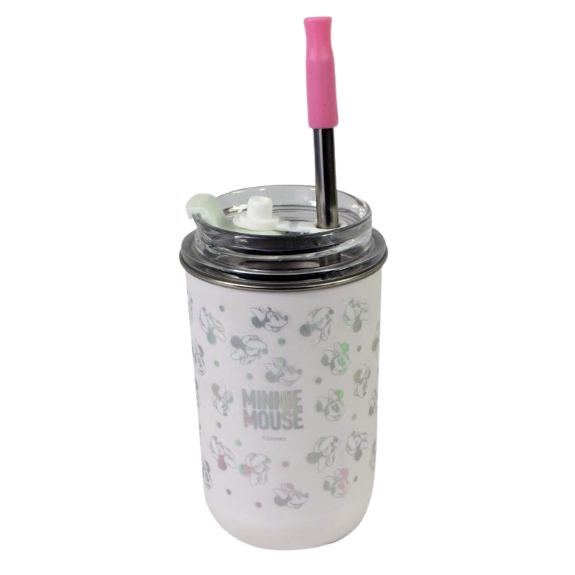 Copo Neo com Canudo 300ml Minnie Mouse Zona Criativa - 10073310