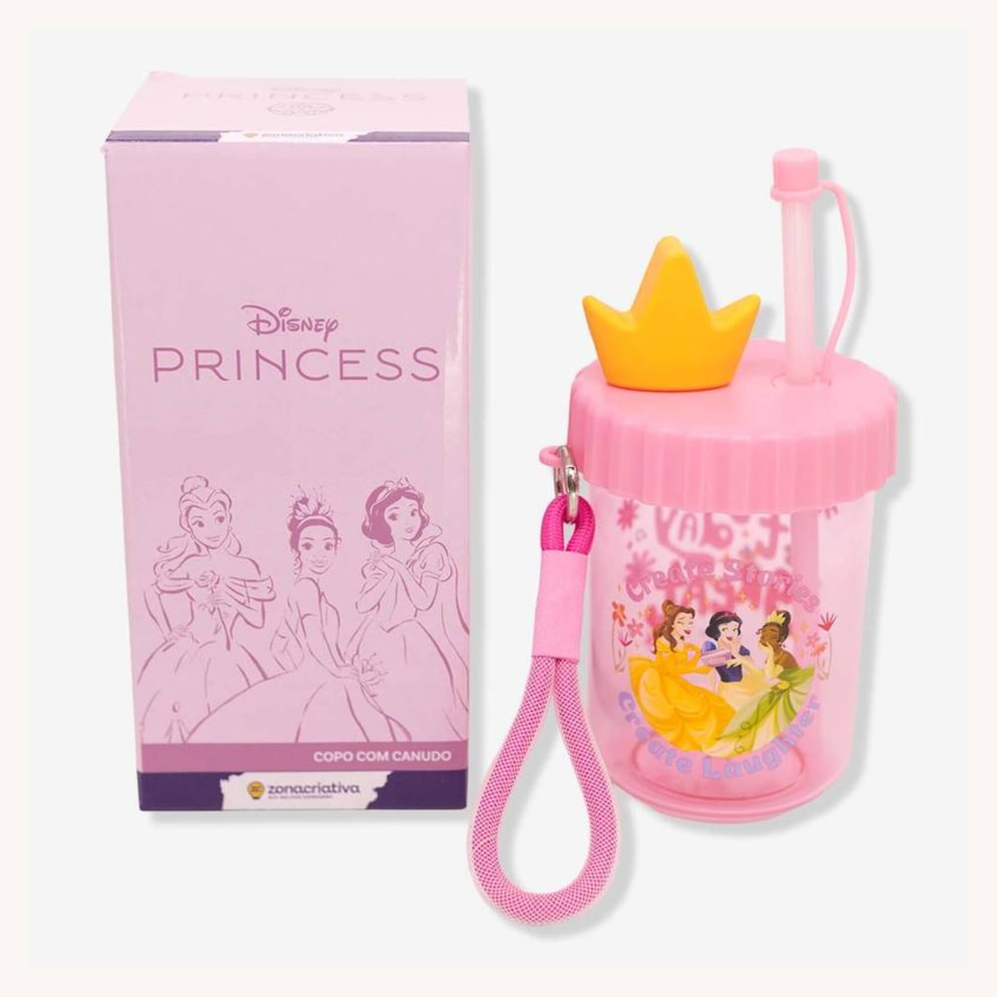 Copo Canudo Flip Princesas 500ml Zona Criativa - 10026559