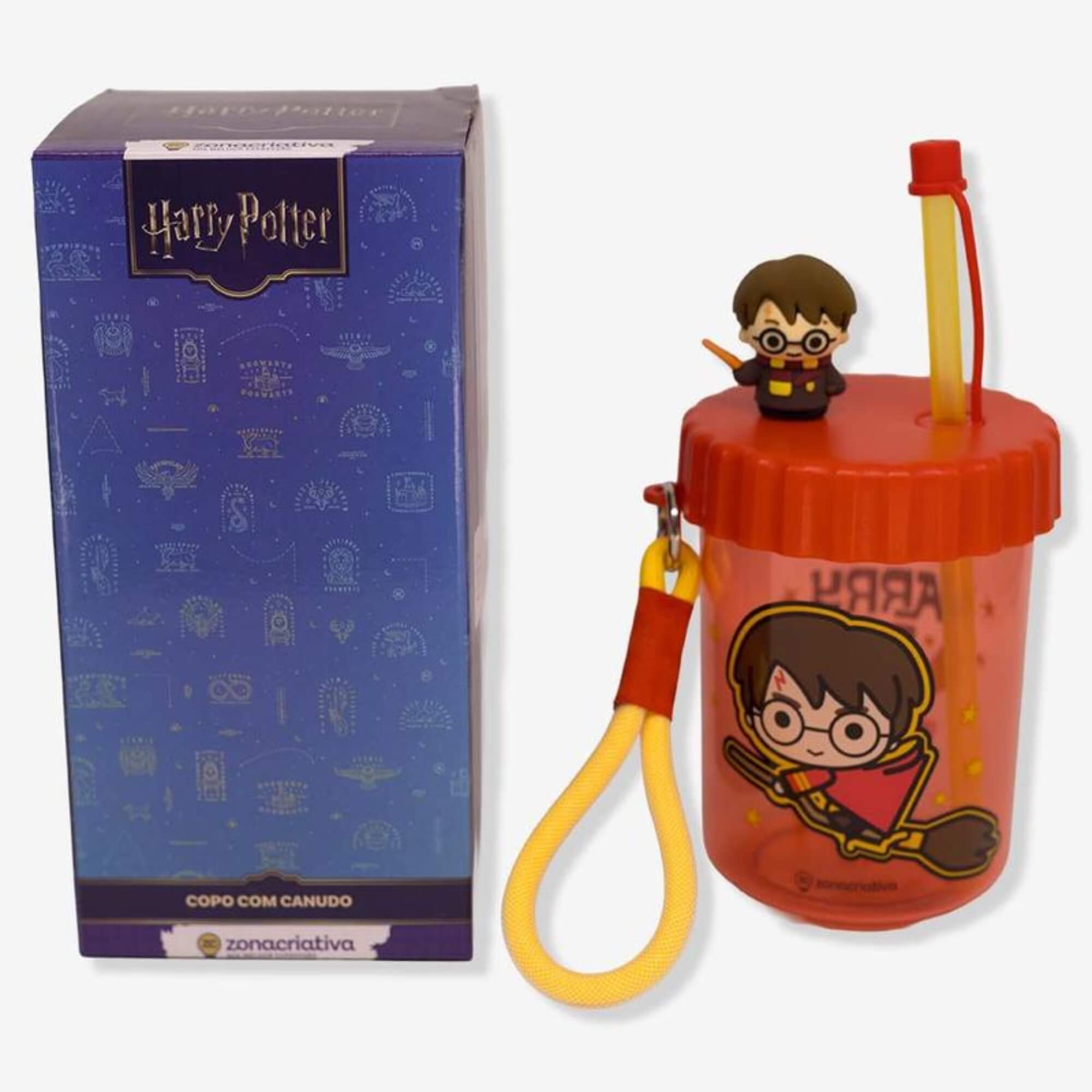 Copo Canudo Flip 500ml Harry Potter Zona Criativa - 10026567