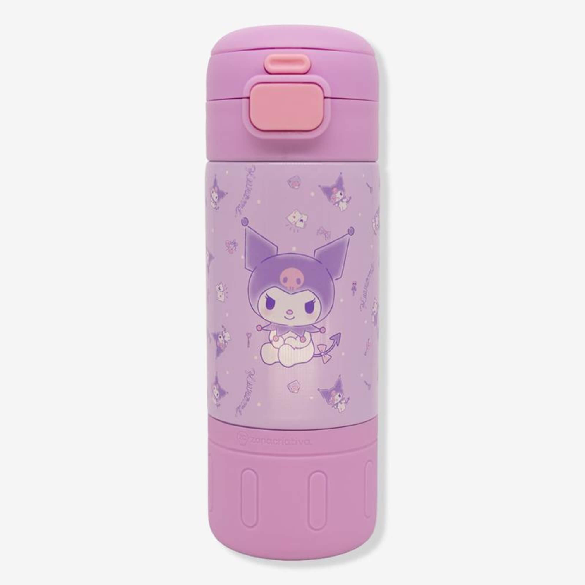 Garrafa Capsule 450ml com Canudo Kuromi Zona Criativa - 10073659