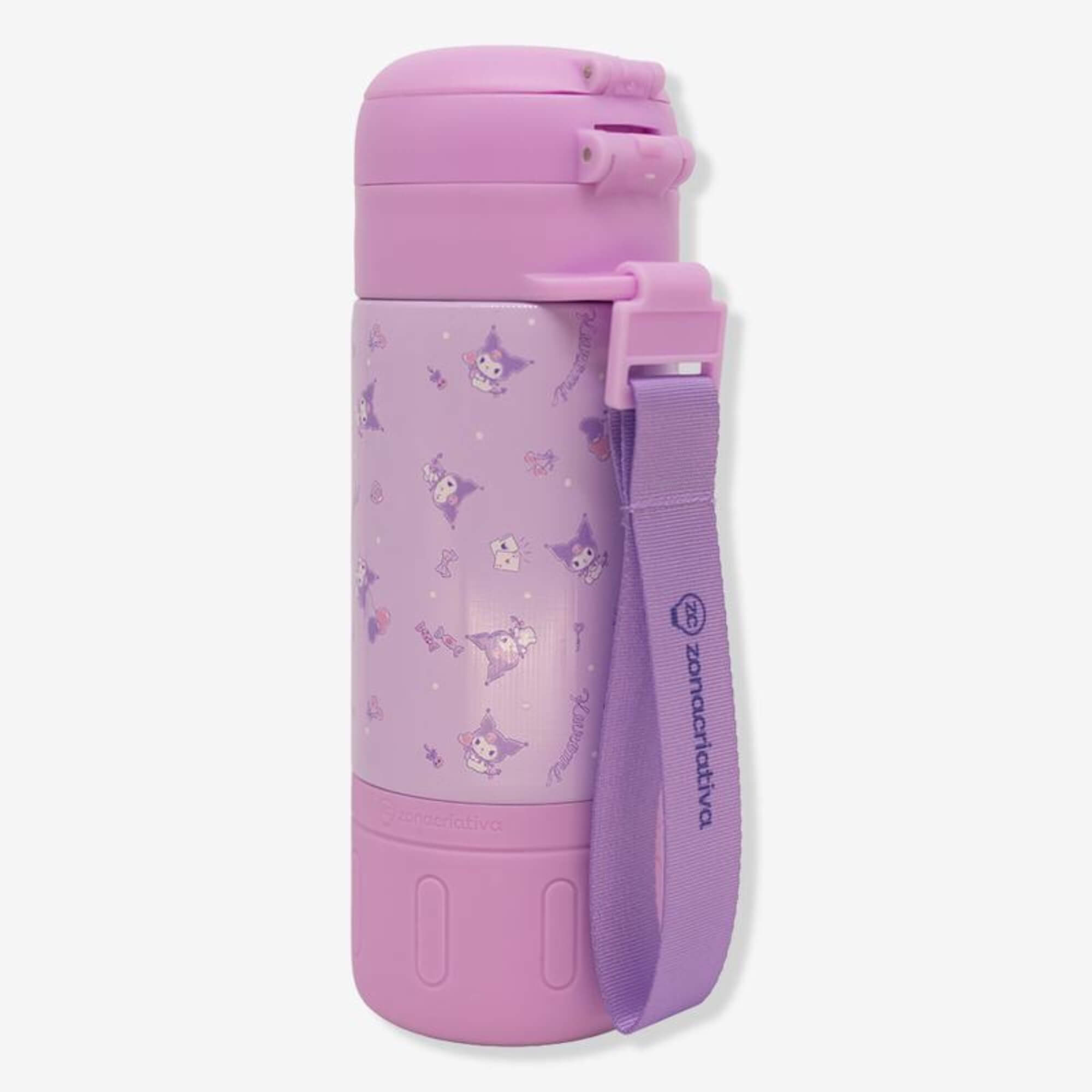 Garrafa Capsule 450ml com Canudo Kuromi Zona Criativa - 10073659