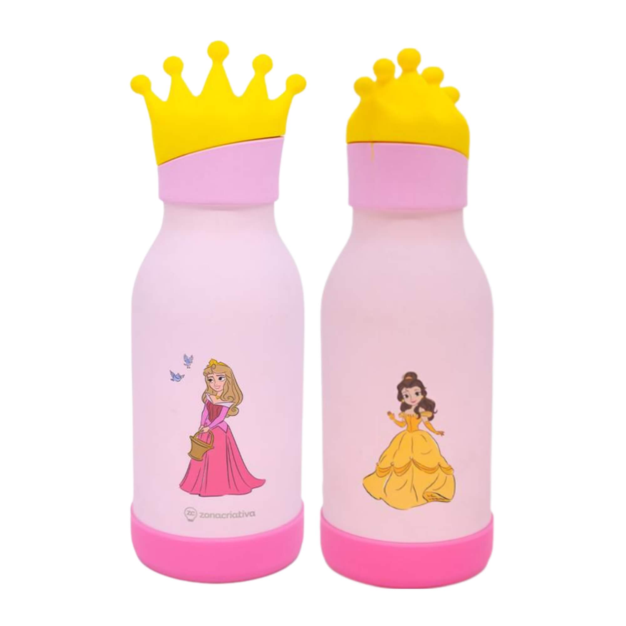 Garrafa Funny 500ml com Canudo Princesas Aurora e Bela Zona Criativa - 10073666