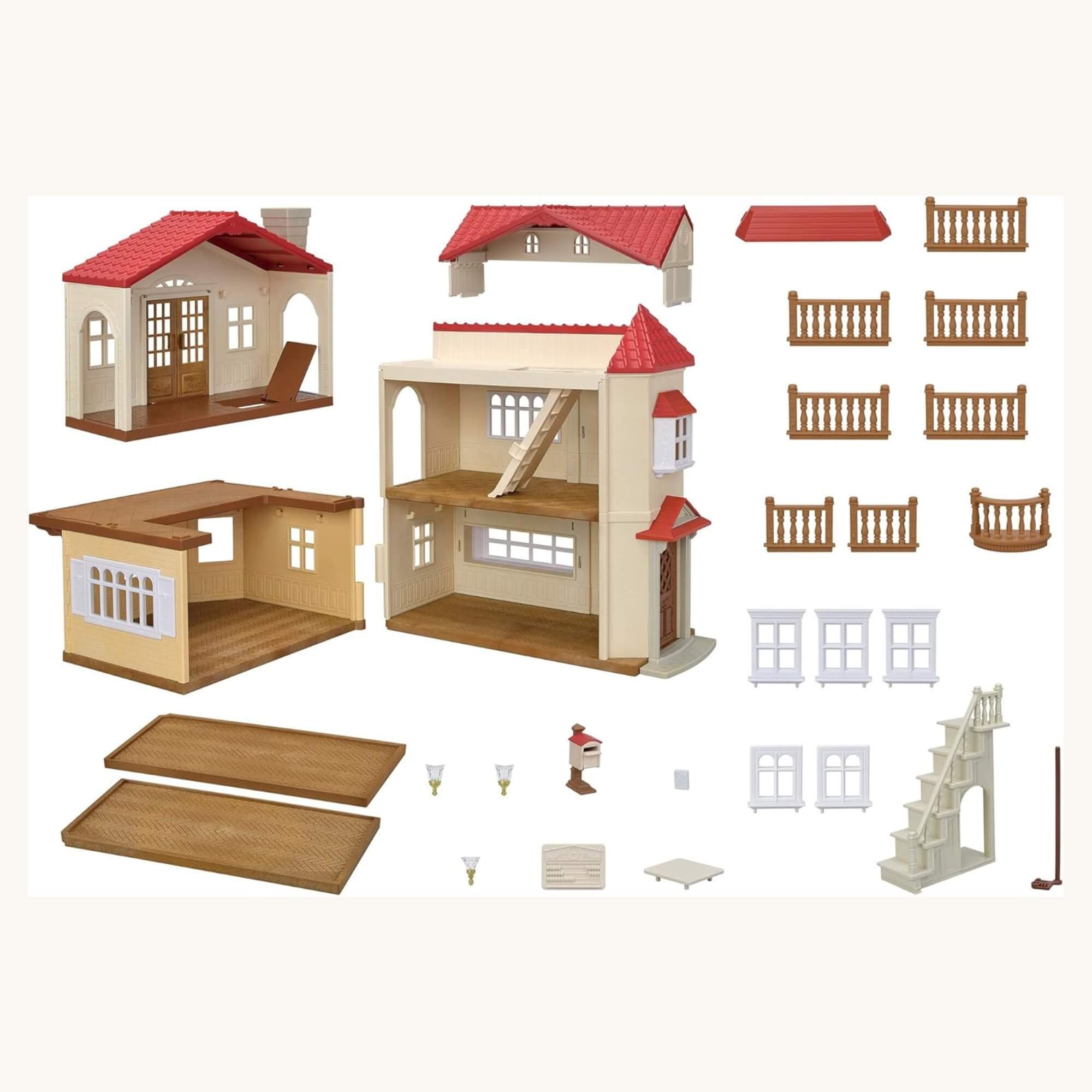Brinquedo Casa Telhado Vermelho com Luzes Sótão Secreto Sylvanian Families Epoch - 5708