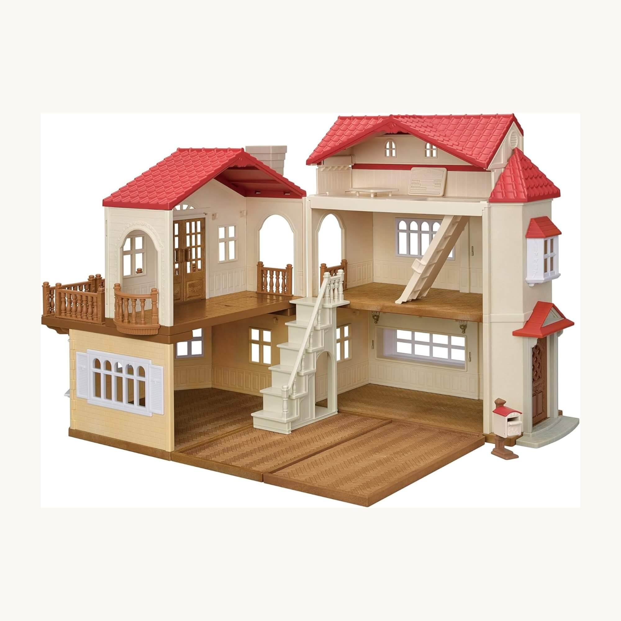 Brinquedo Casa Telhado Vermelho com Luzes Sótão Secreto Sylvanian Families Epoch - 5708