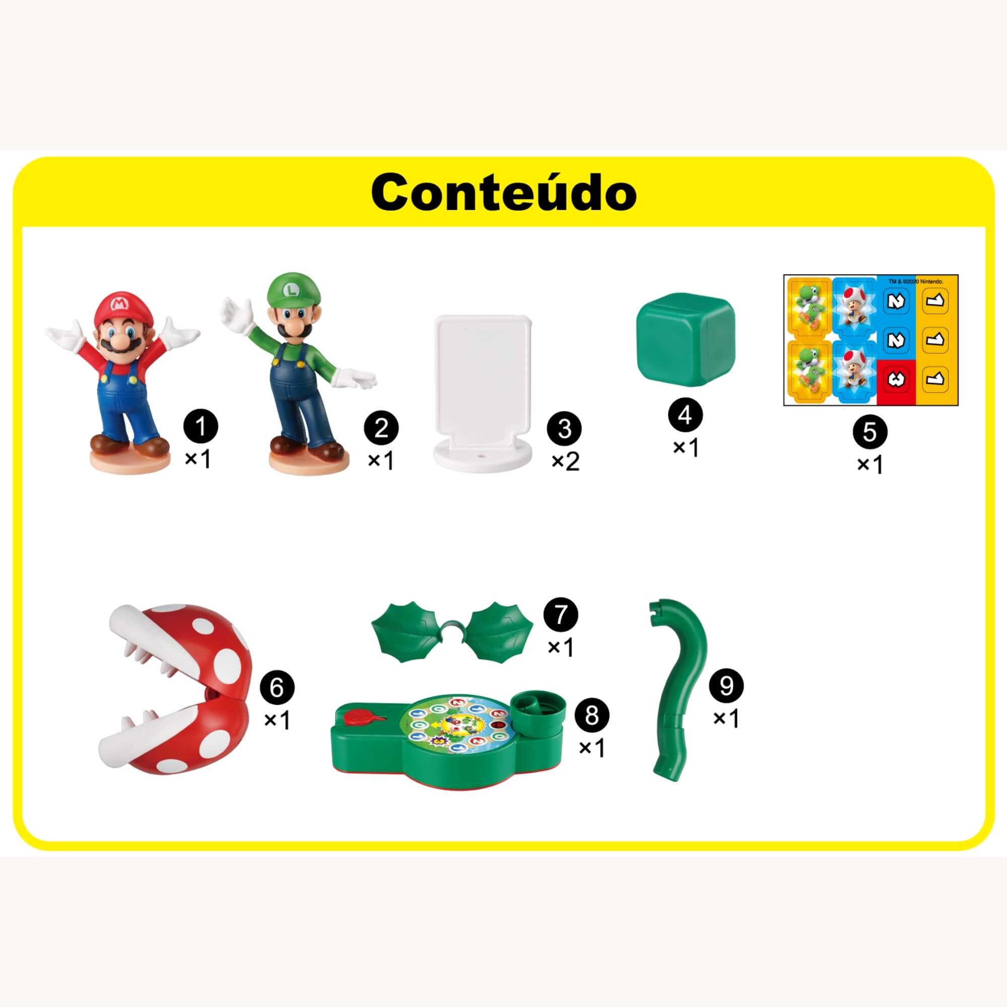 Jogo Super Mario Piranha Plant Escape! Jogo de Tabuleiro com Ação Epoch - 7357