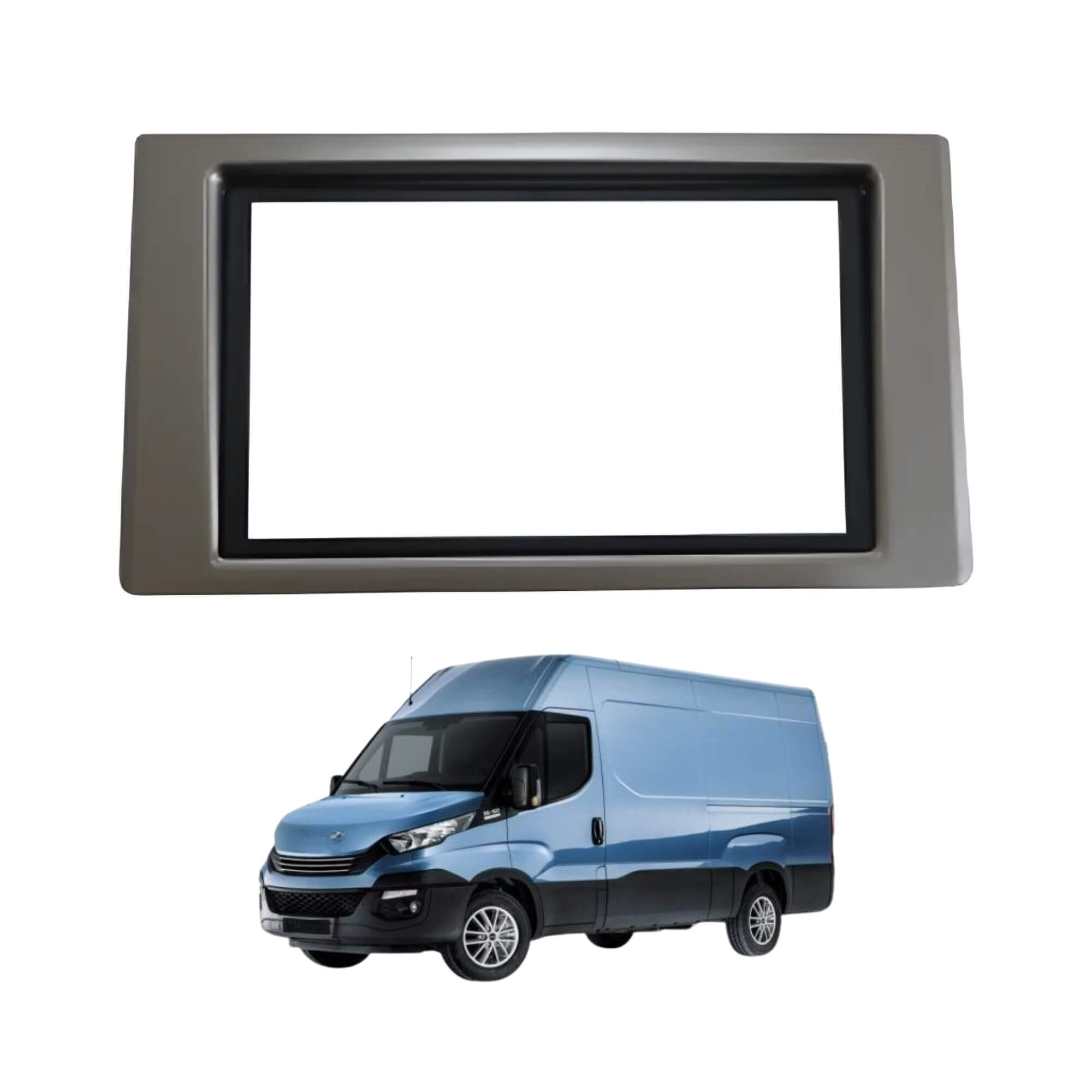 Moldura 2din Iveco 13/19 cor Grafite Padrão Chinês/Japonês Fiamon - 4250