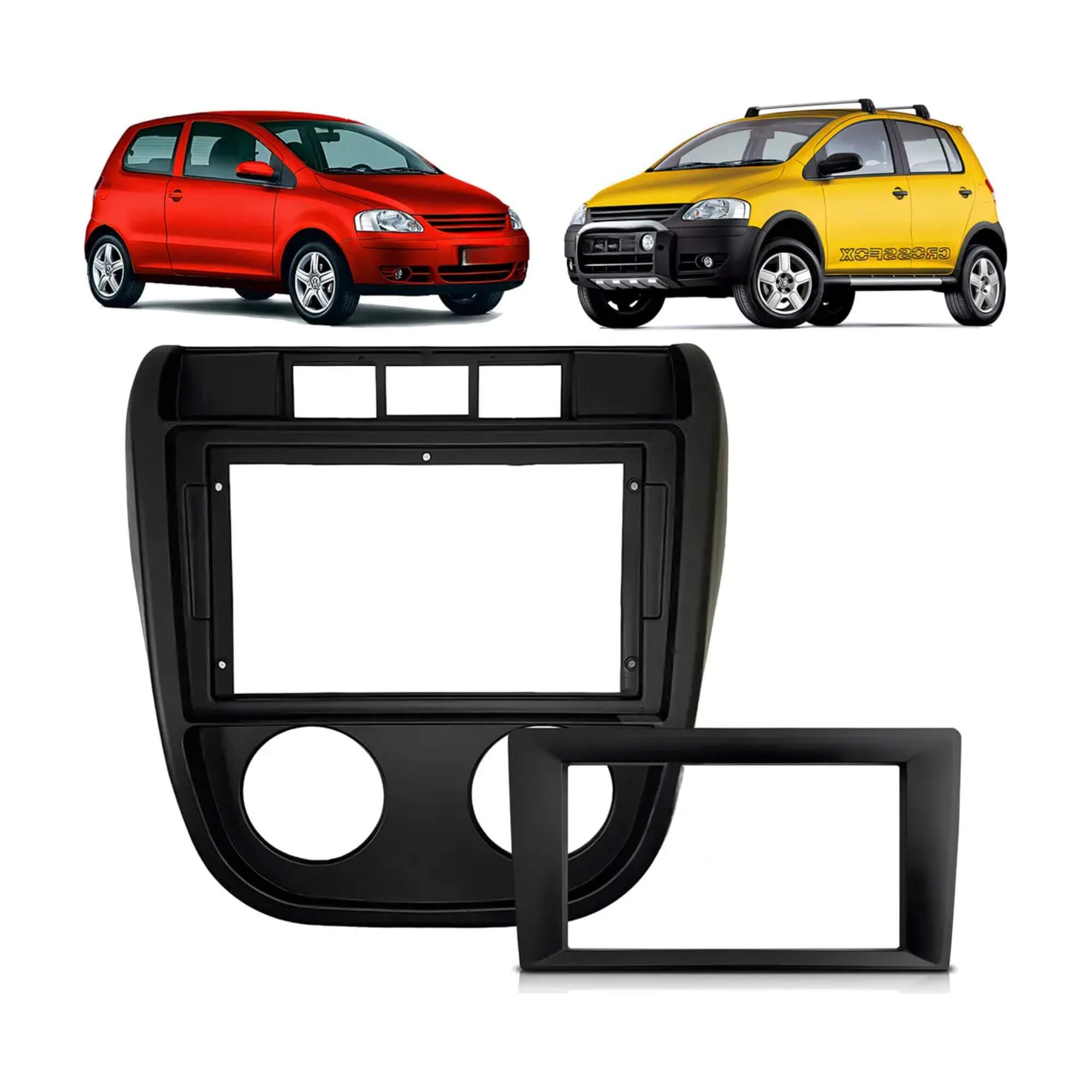 Moldura 2Din 9''/7'' VW Fox e Crossfox G1 03/09 cor Preta Fiamon - 5945