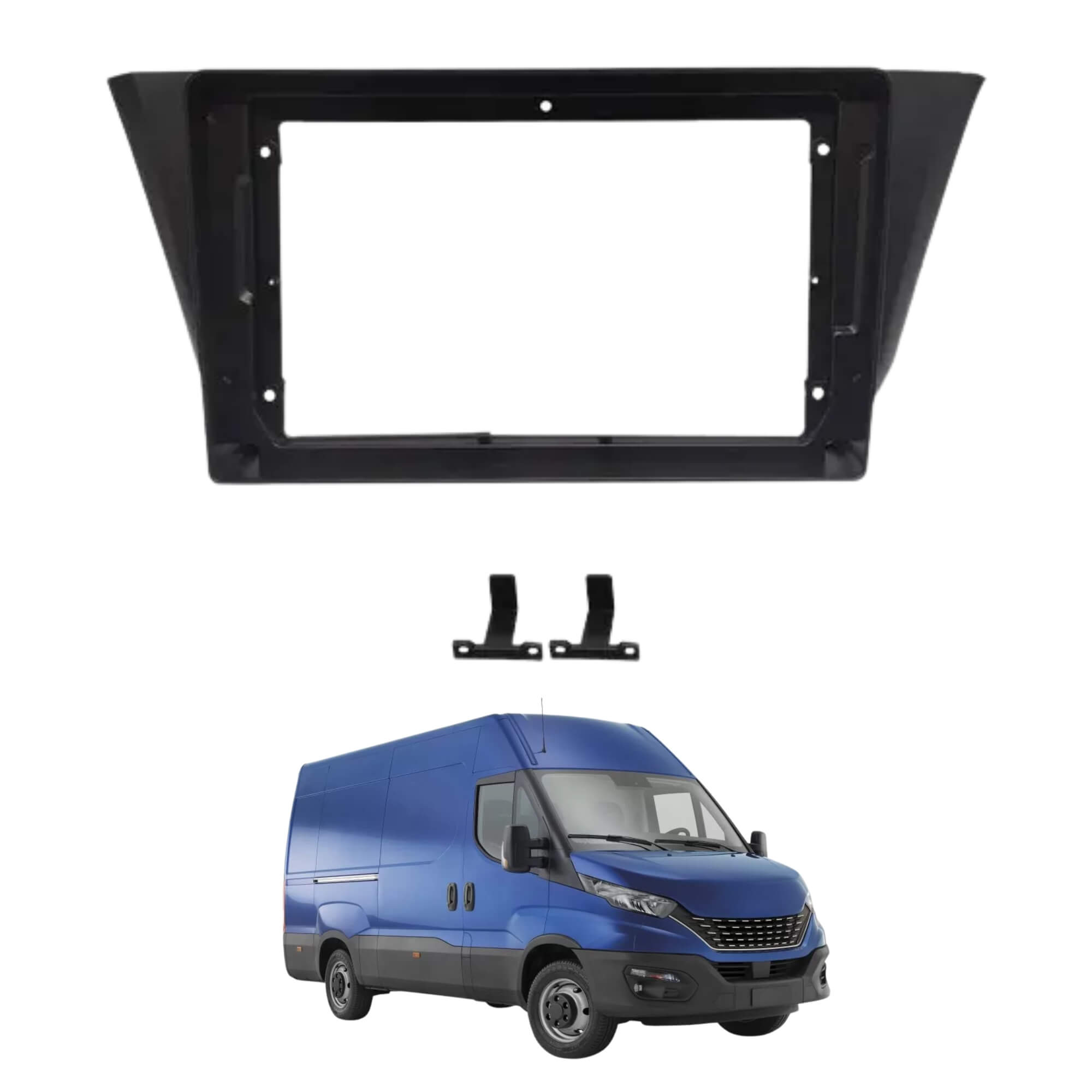 Moldura 9" Flutuante Iveco Daily 2020 Padrão Chinês cor Preta Fiamon - 5951