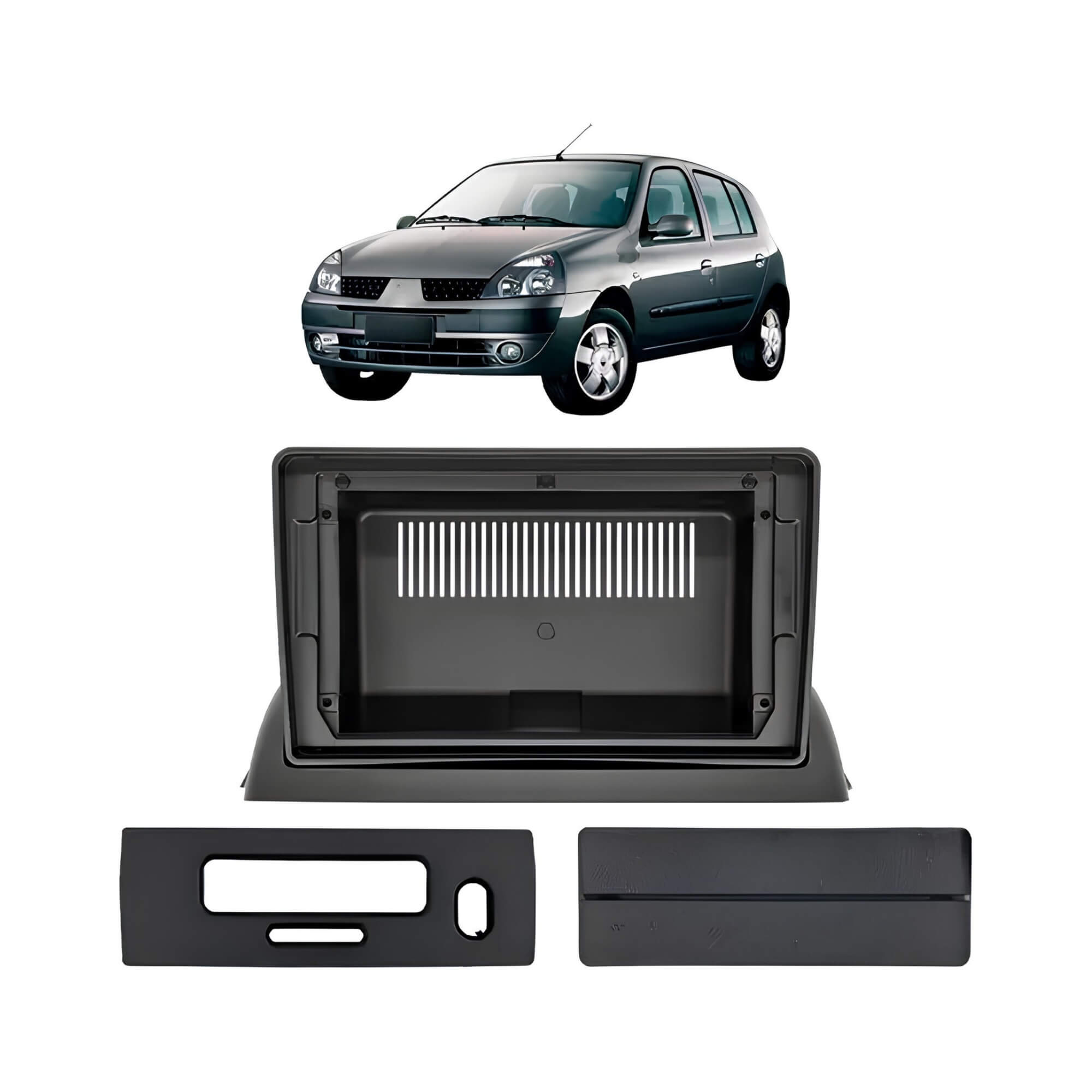 Moldura 9" Renault Clio G2 98/05 cor Preta Padrão Chinês Fiamon - 5963