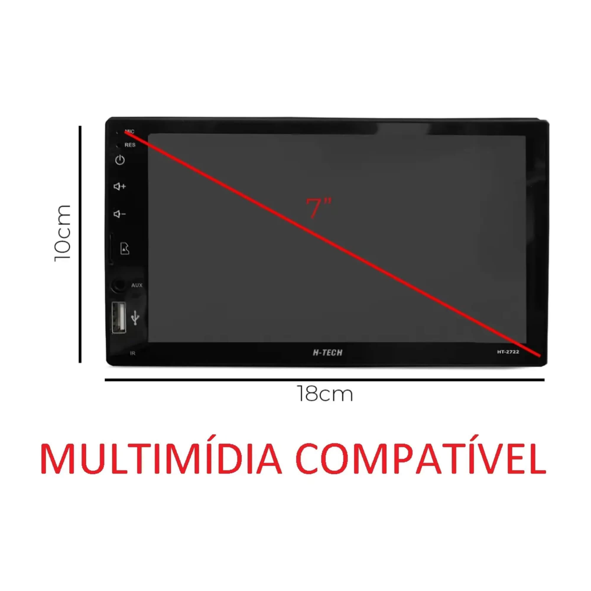 Moldura 7" 2Din Hyundai HR A partir de 2020 Ar Digital cor Prata Padrão Ch/JP Fiamon - 6032