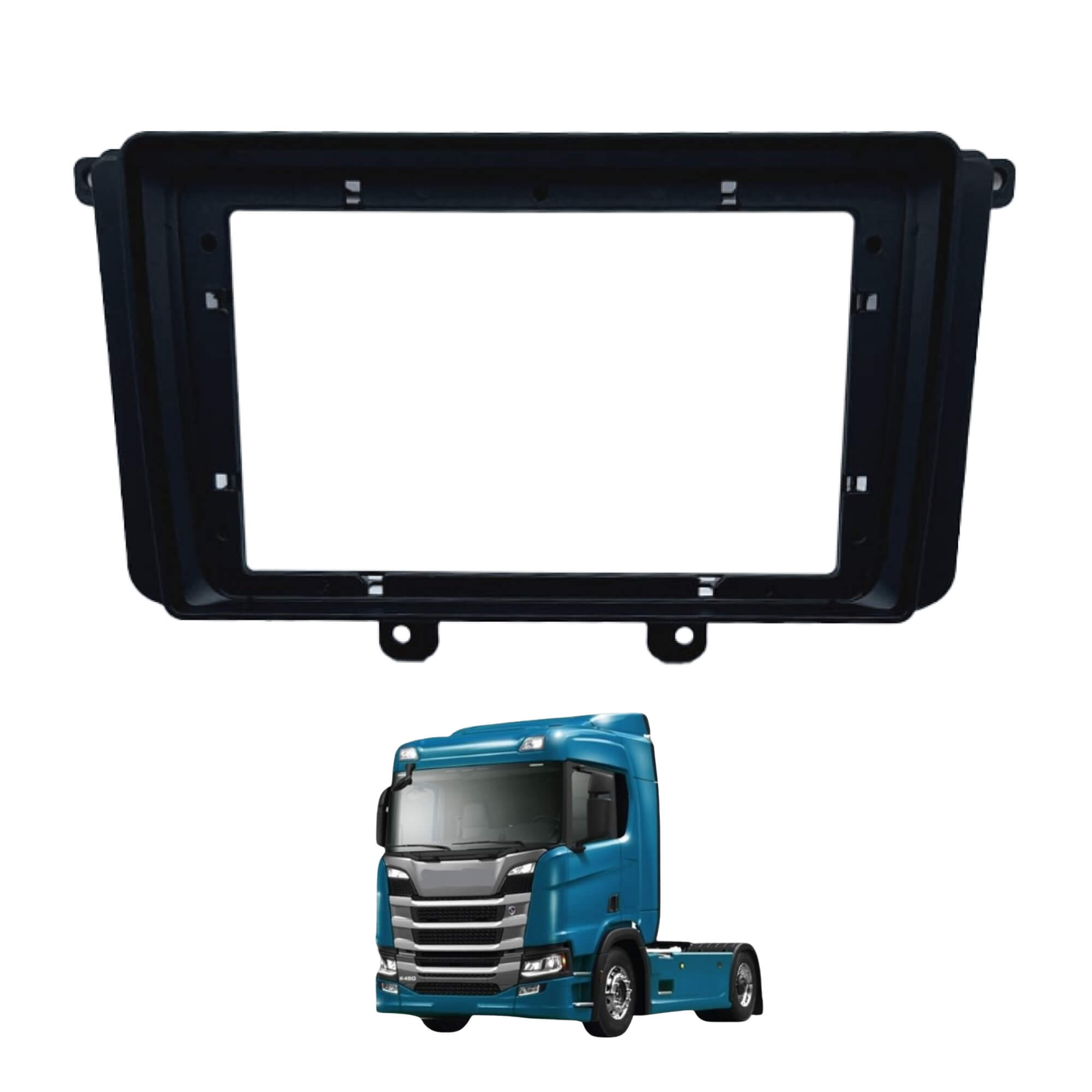 Moldura 9" Flutuante Scania NTG Padrão Chinês cor Preta Fiamon - 6065