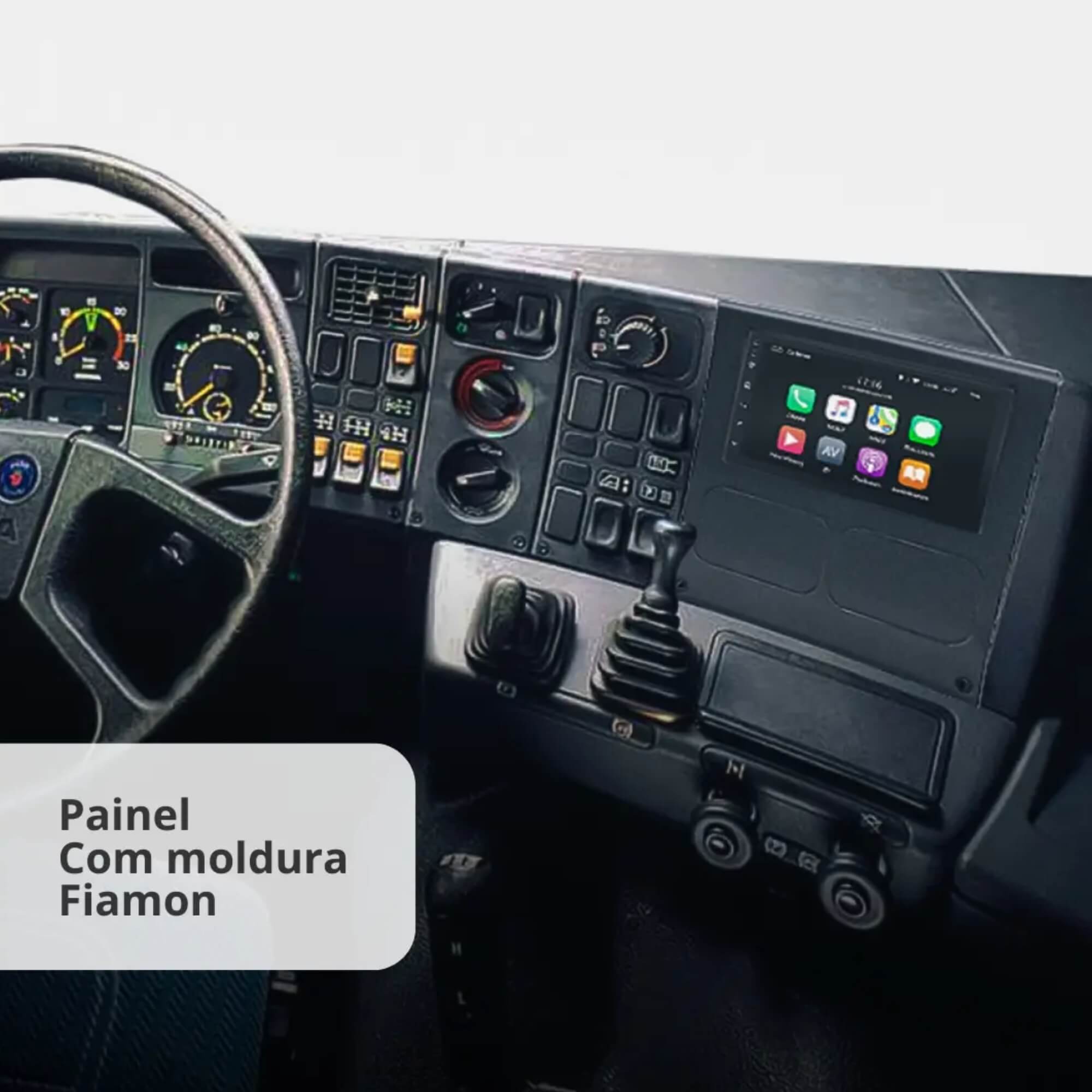 Moldura 2Din 7" Scania P93 R113 T113 R143 T143 Painel de Avião e Série 4 114 124 Fiamon - 6070