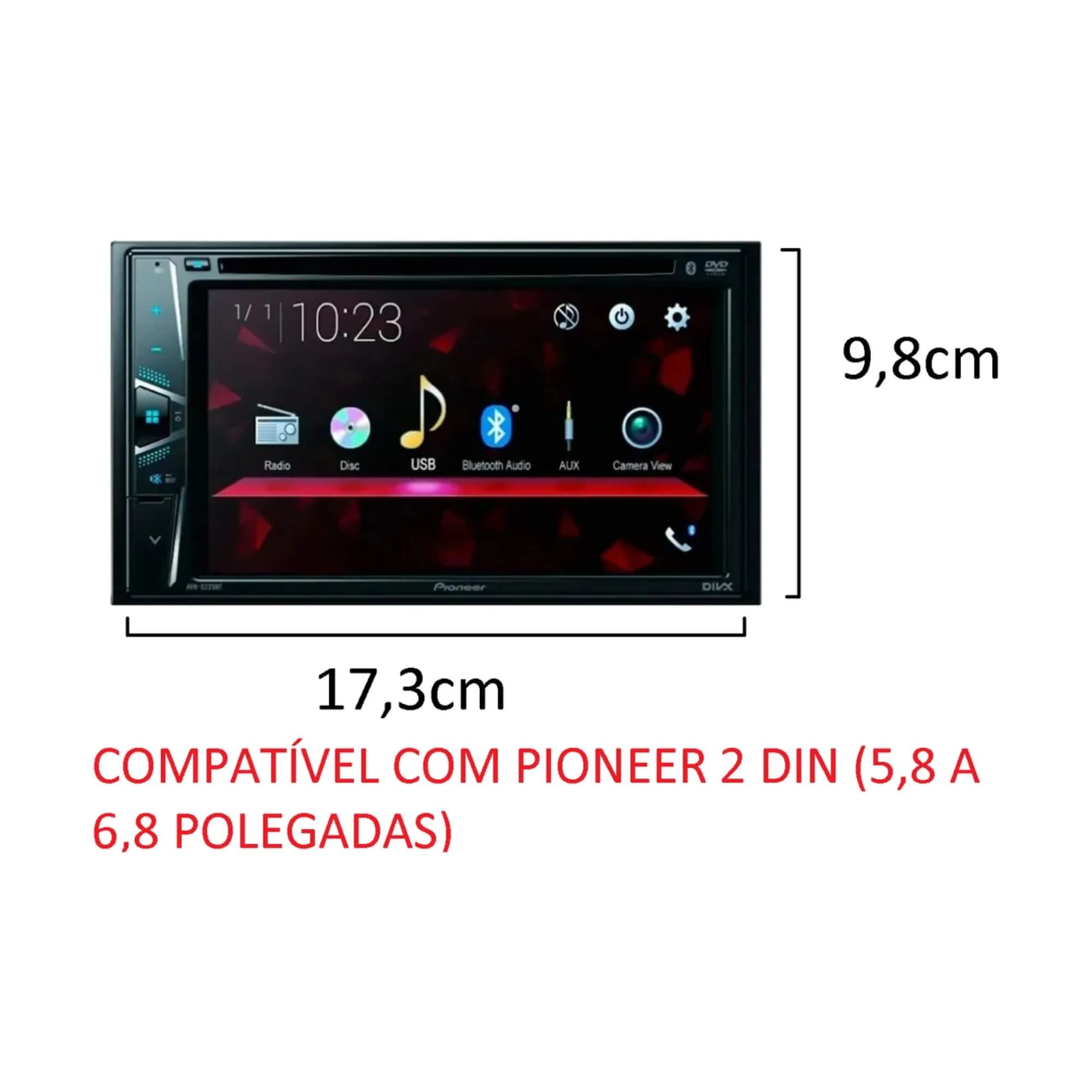 Moldura 2Din 7" Vectra G2 Ar Digital cor Preta Padrão Chinês Fiamon - 6085