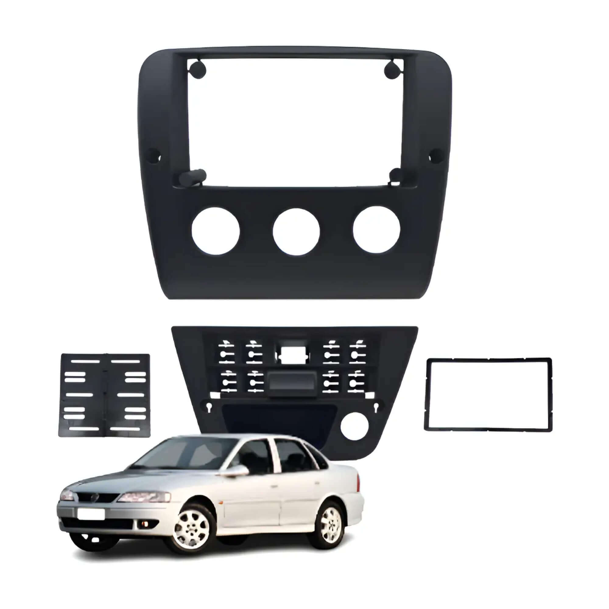 Moldura 2Din Vectra G2 1996 Até 2005 Ar Analógico cor Preto Fiamon - 6086