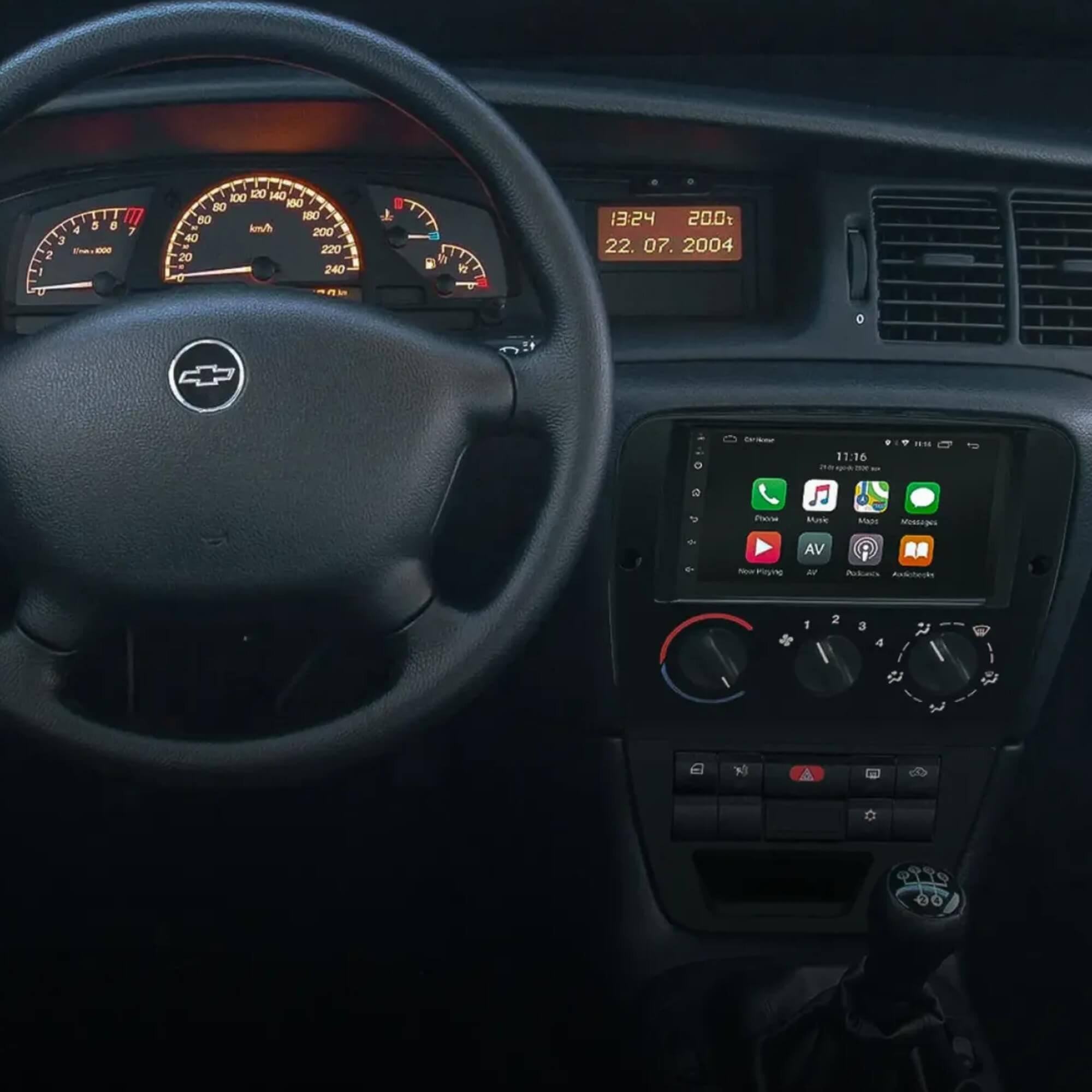 Moldura 2Din Vectra G2 1996 Até 2005 Ar Analógico cor Preto Fiamon - 6086