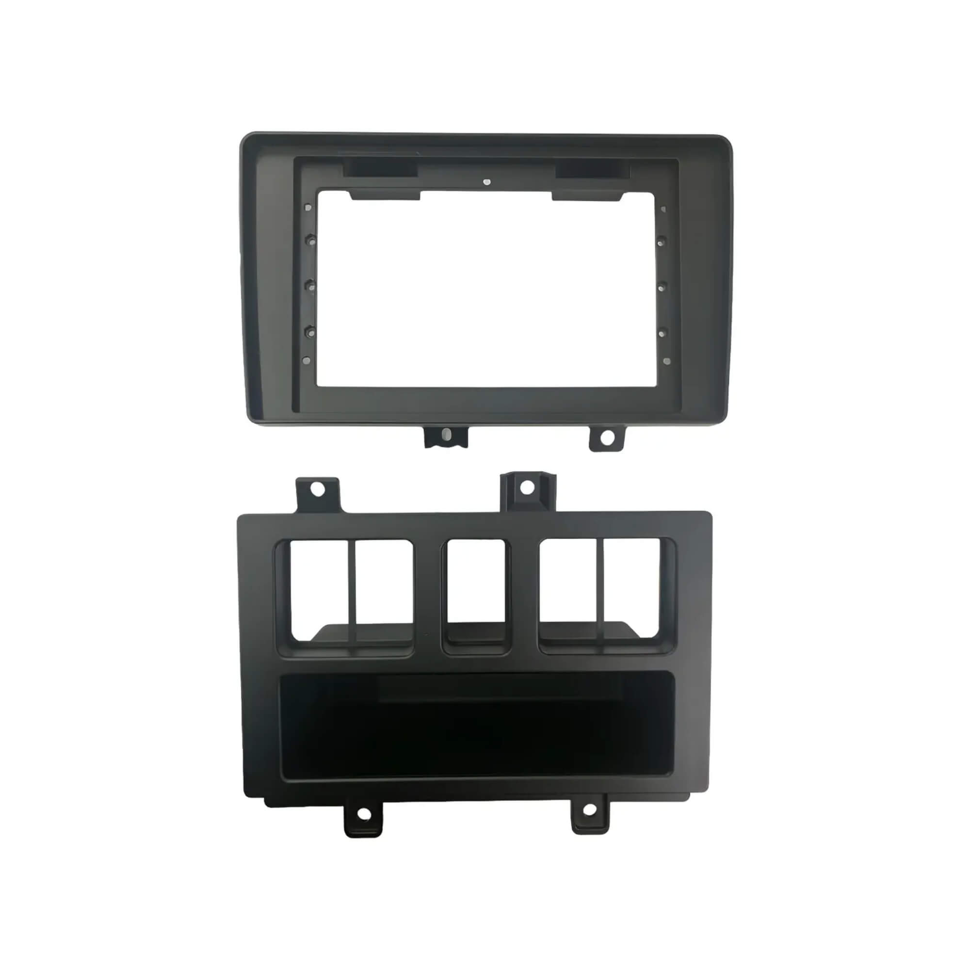 Moldura 2Din Volvo FH/FM 04/15 com Adap. Red. 9"/10" Padrão Chinês cor Black Piano Fiamon - 6105