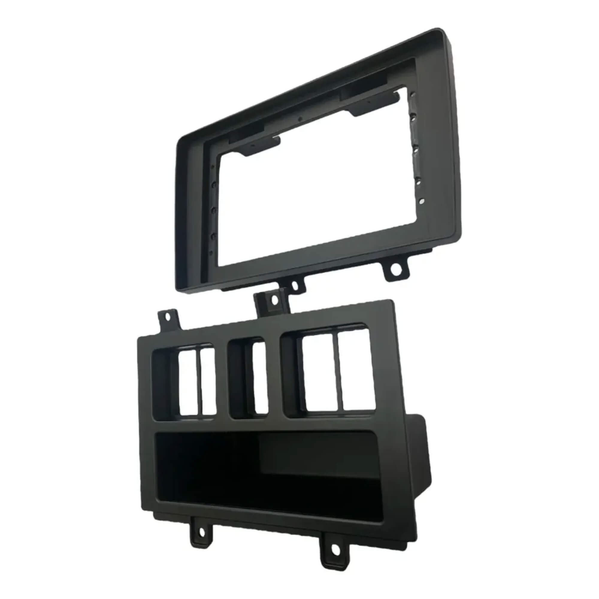 Moldura 2Din Volvo FH/FM 04/15 com Adap. Red. 9"/10" Padrão Chinês cor Black Piano Fiamon - 6105