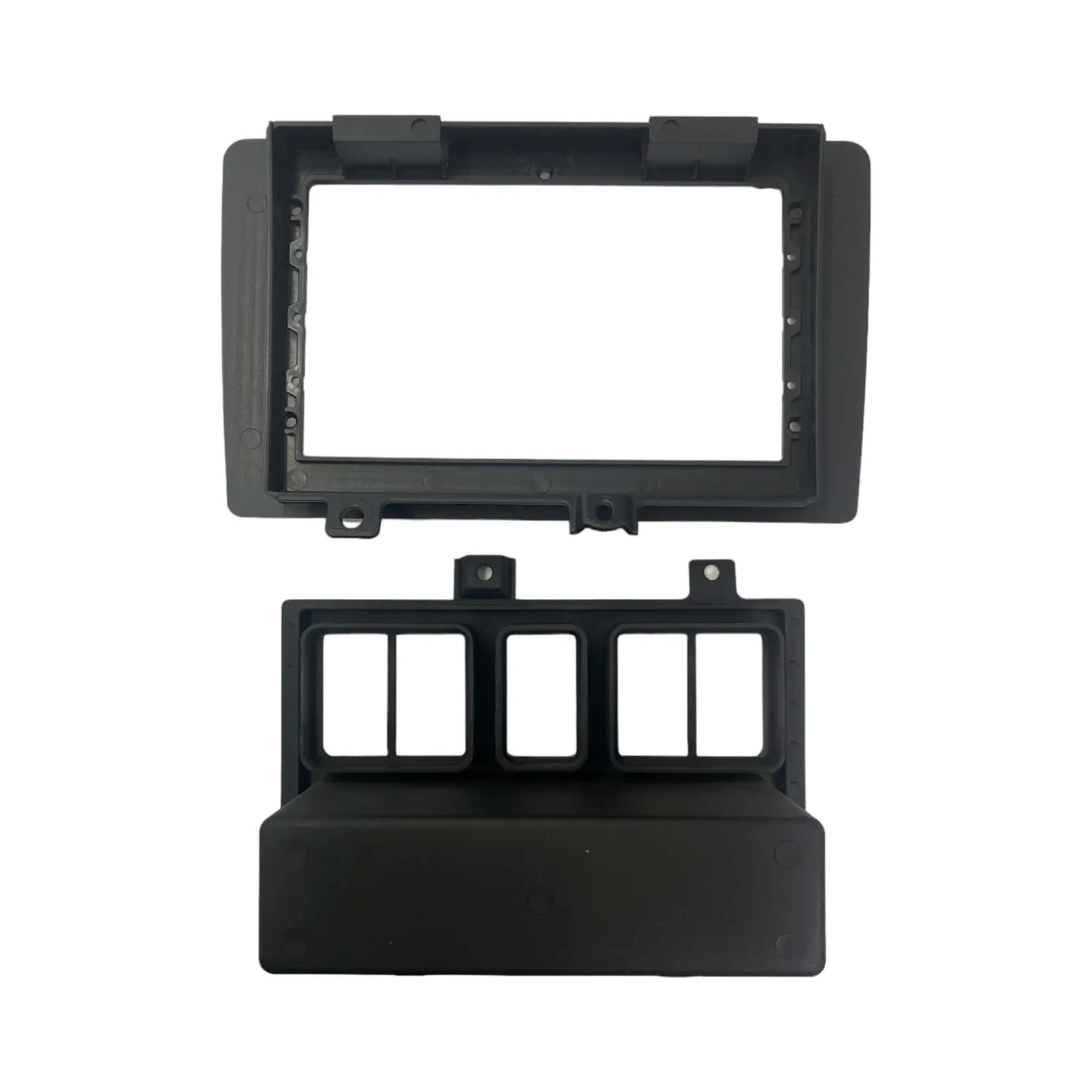 Moldura 2Din Volvo FH/FM 04/15 com Adap. Red. 9"/10" Padrão Chinês cor Black Piano Fiamon - 6105