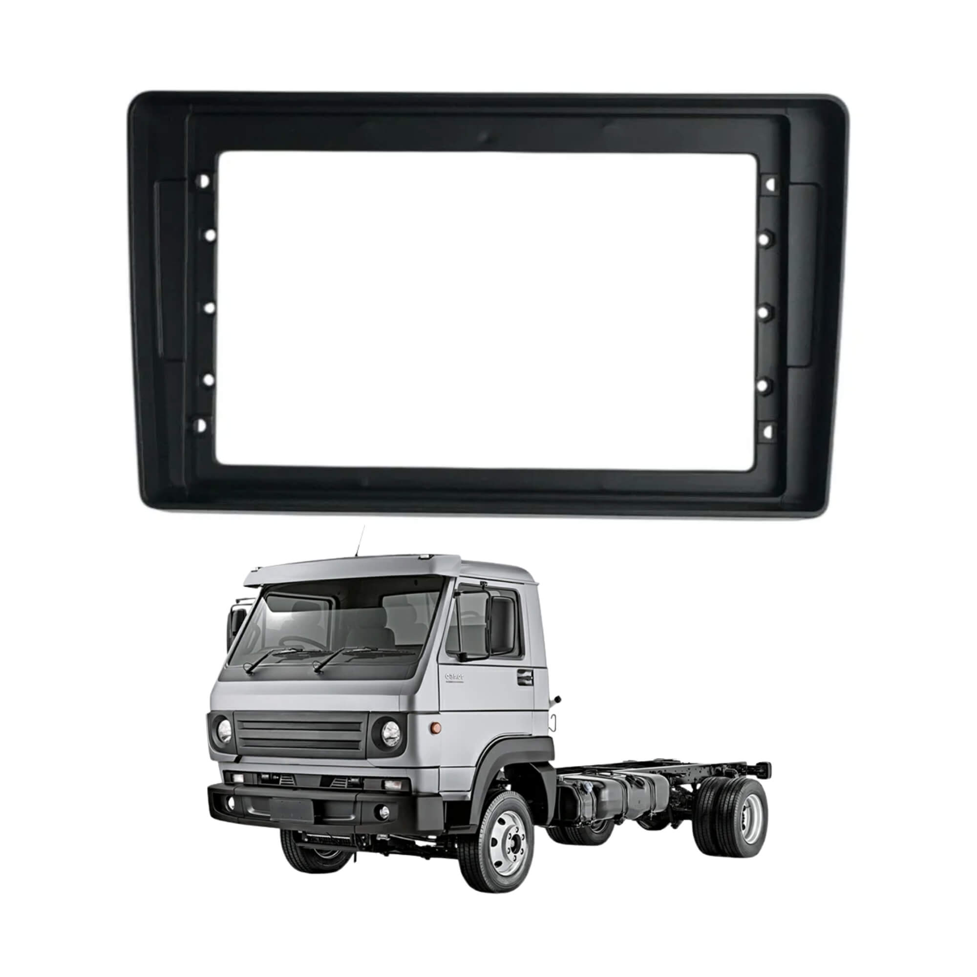 Moldura 2Din 9" Pol VW Delivery A partir de 2017 cor Preta Padrão Chinês Fiamon - 6106