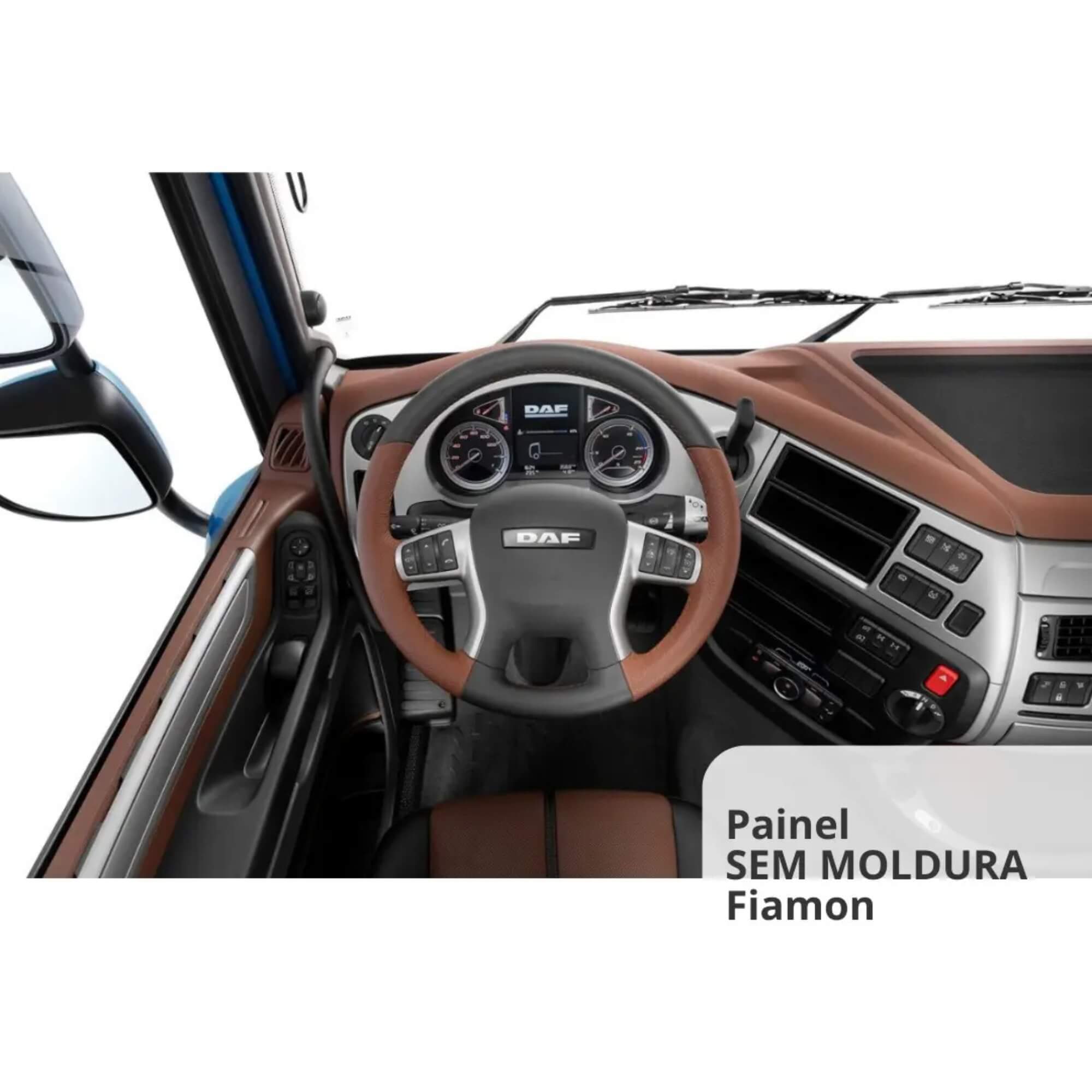 Moldura 9" Polegadas para Caminhão Daf Xf Euro 6 Cor Grafite Fiamon - 6108